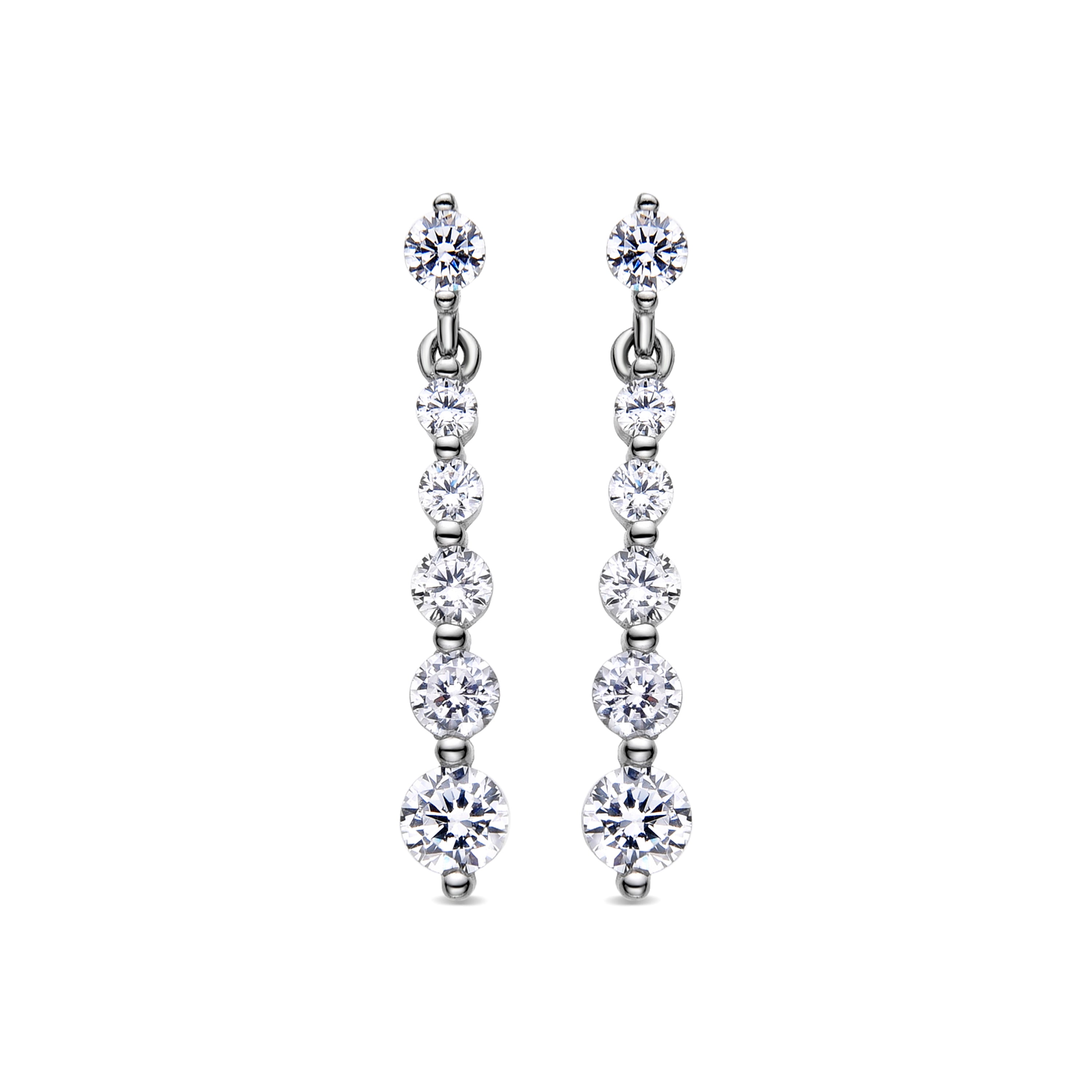 Orecchini in Argento Sterling 925 con Zirconia Brillante rifiniti in rodio - Furhia