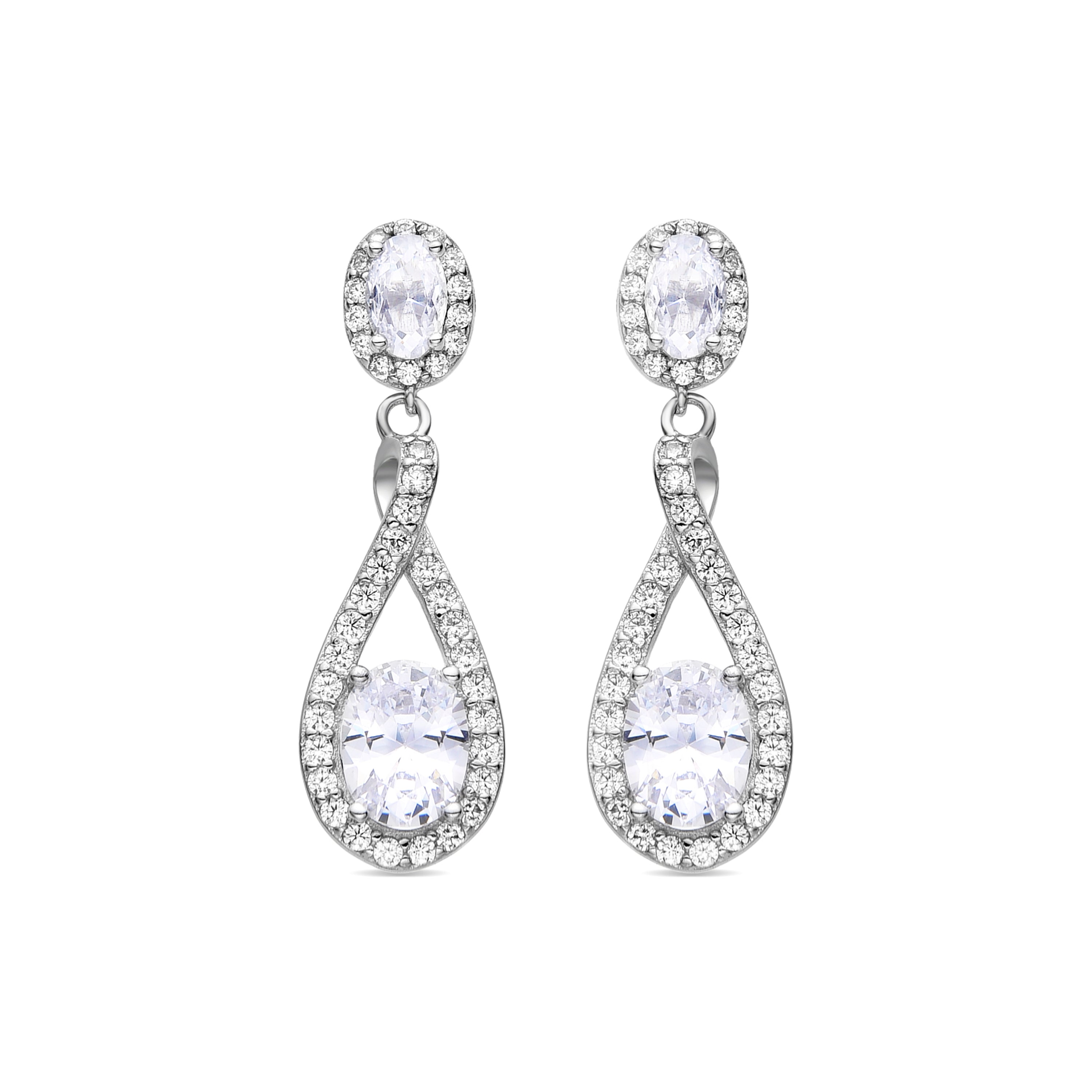 Brincos de Prata de Lei 925 com Quartzo Hidrotermal Lapislazuli acabados em ródio - Napo