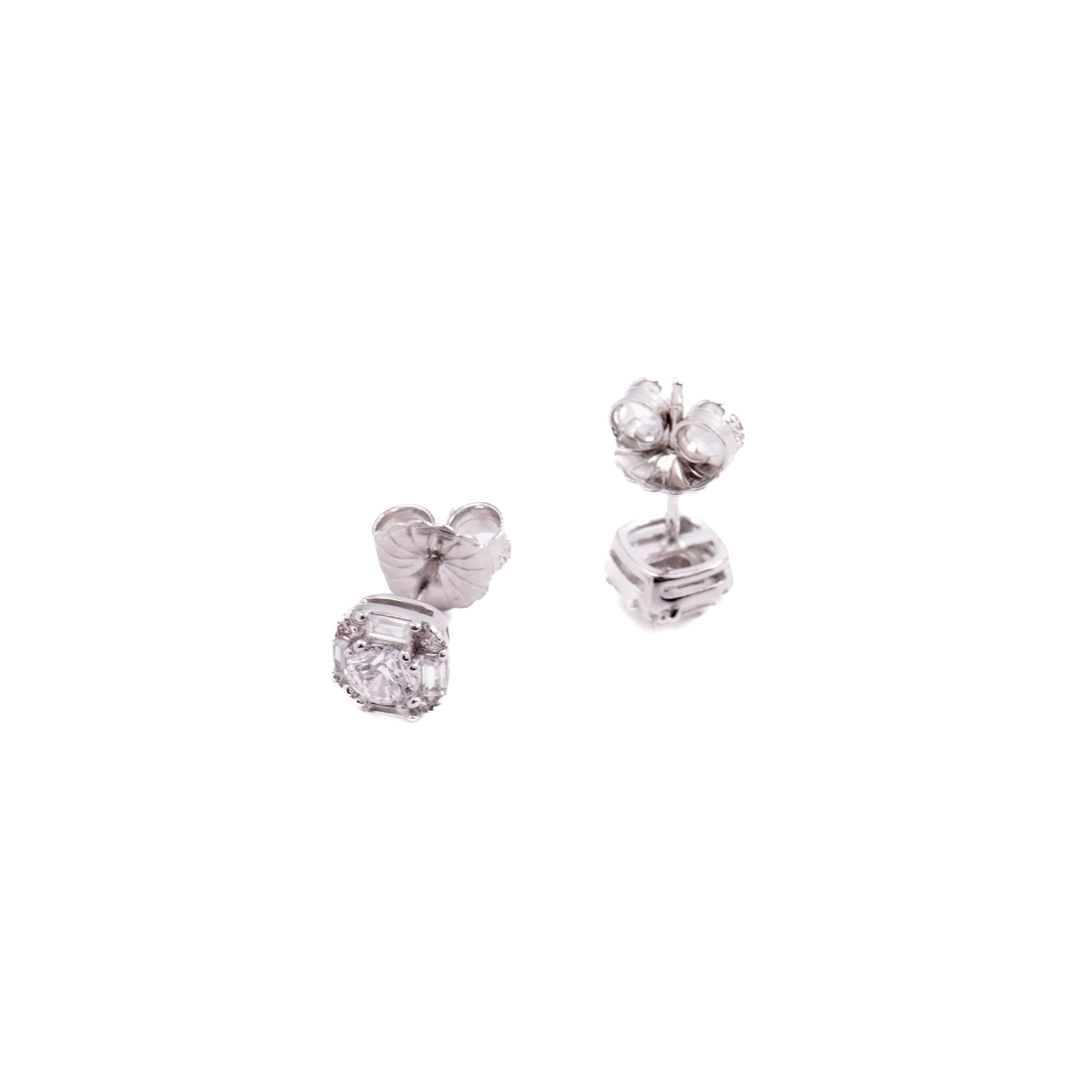 Pendientes de Plata de Ley 925 con Circonita Brillante acabados en rodio - Dyadu
