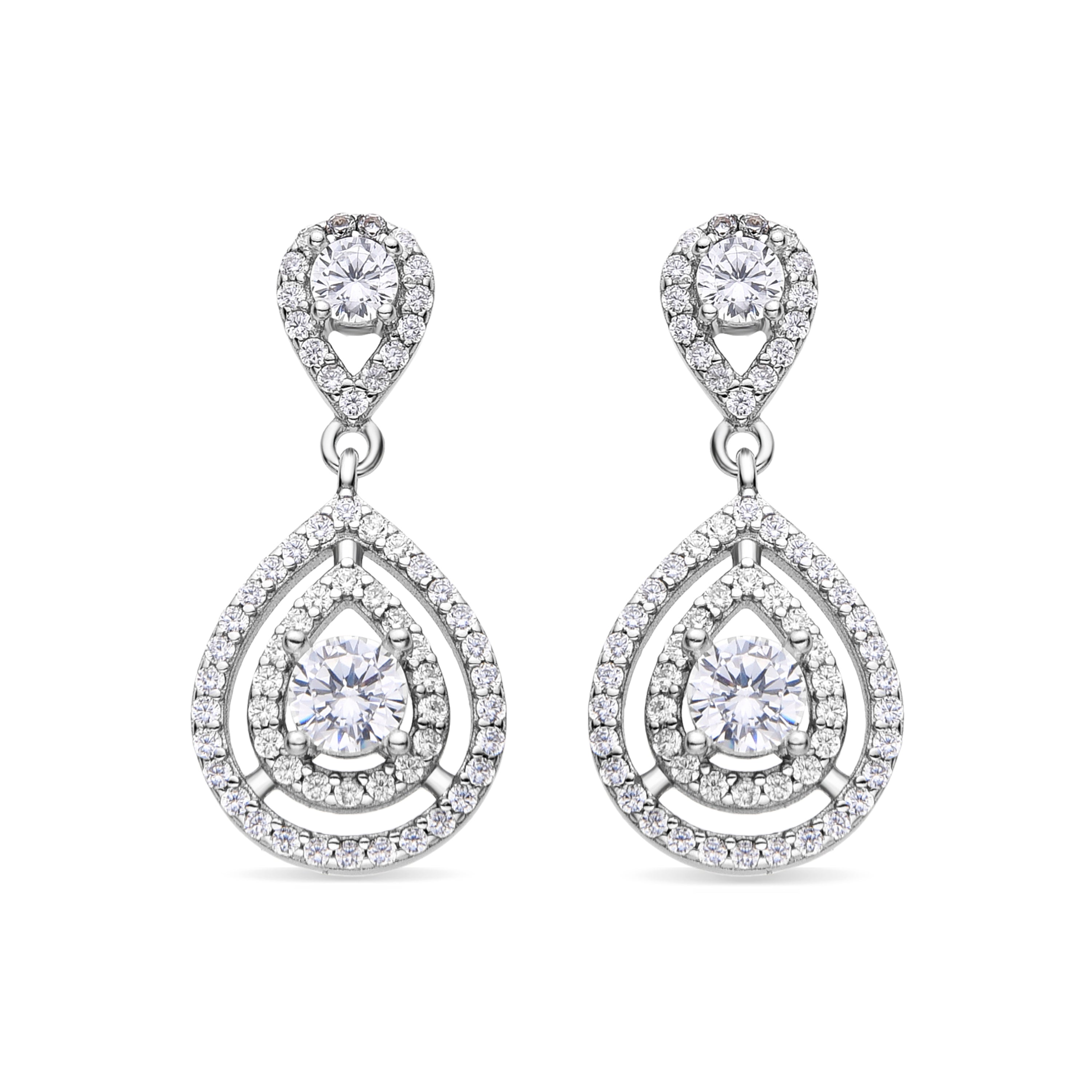 Orecchini in Argento Sterling 925 e Zirconia Cubica con finitura in rodio - Yssyl