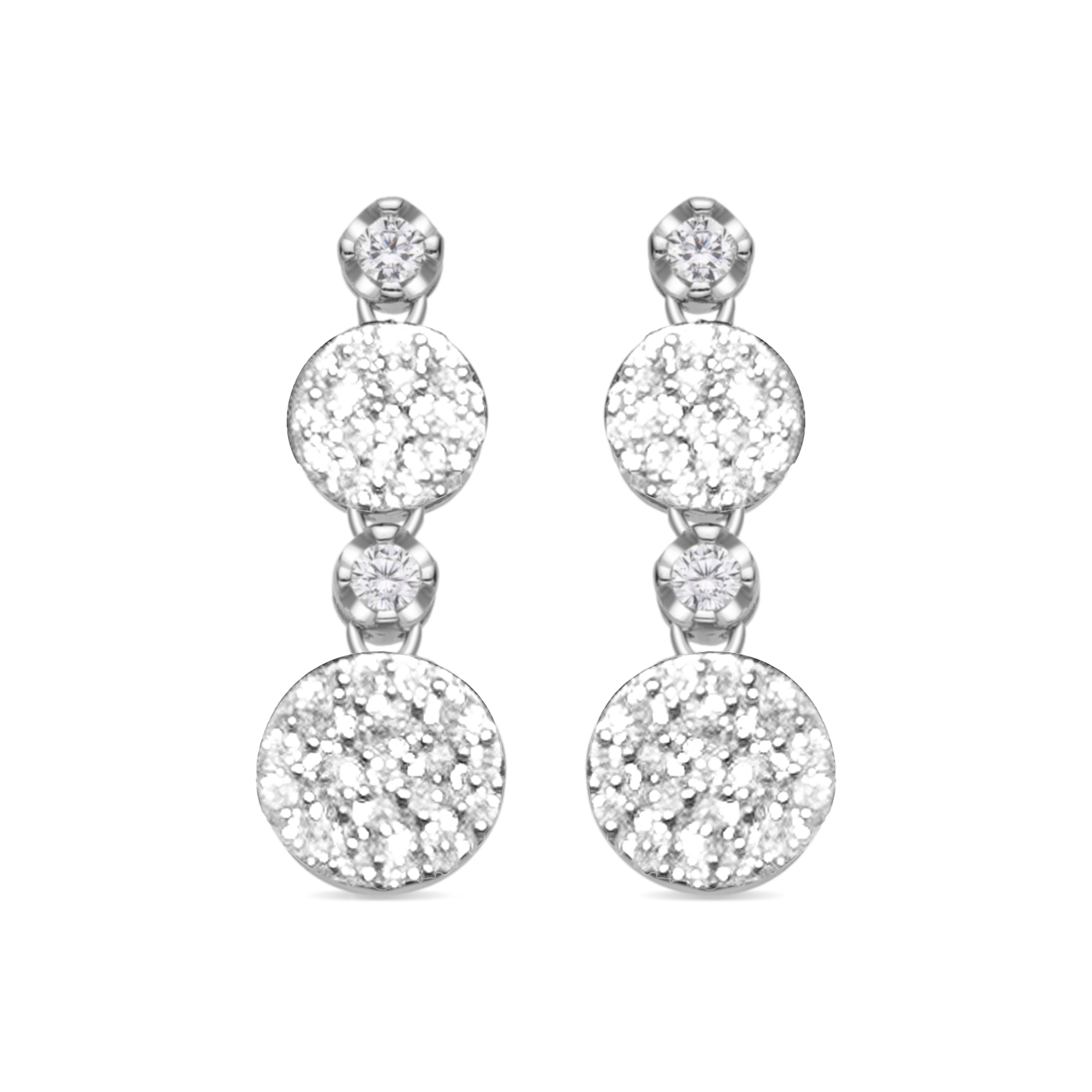 925 Sterling Silver Earrings with Brilliant Zirconia finished in Rhodium - Siala