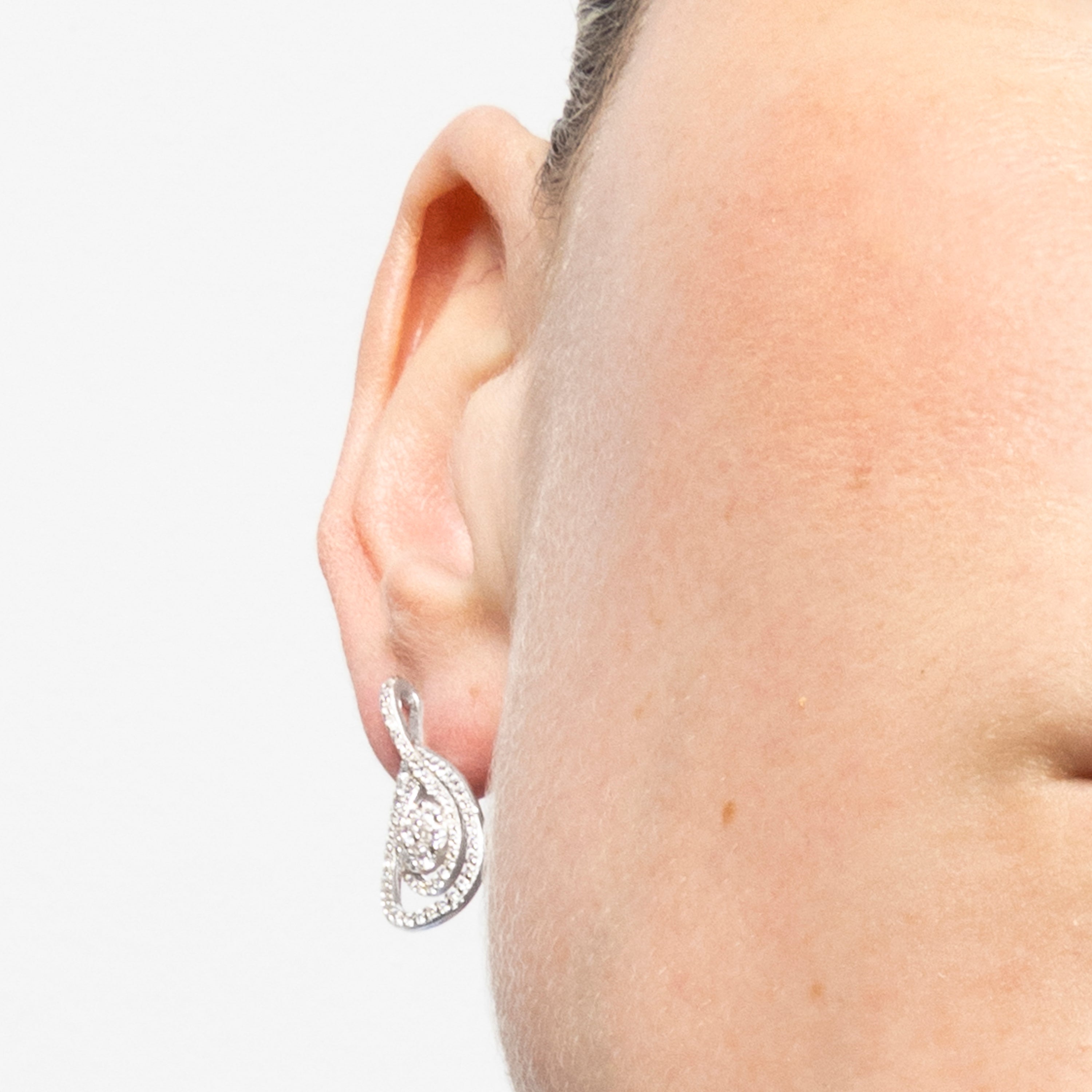 Orecchini in Argento Sterling 925 e Zirconia Cubica brillante con finitura in rodio - Isloth