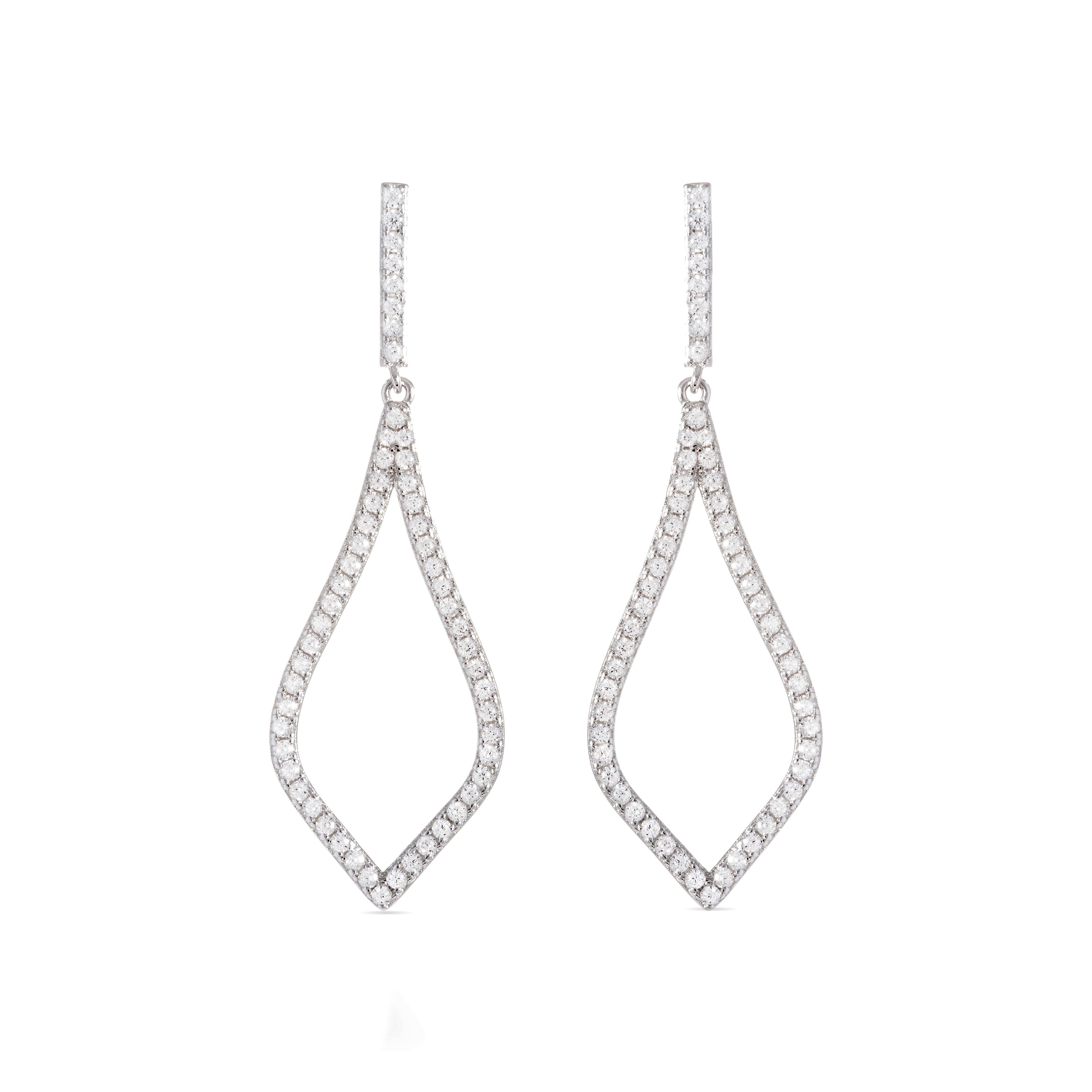 Pendientes de Plata de Ley 925 con Circonita Brillante acabados en rodio - Materish