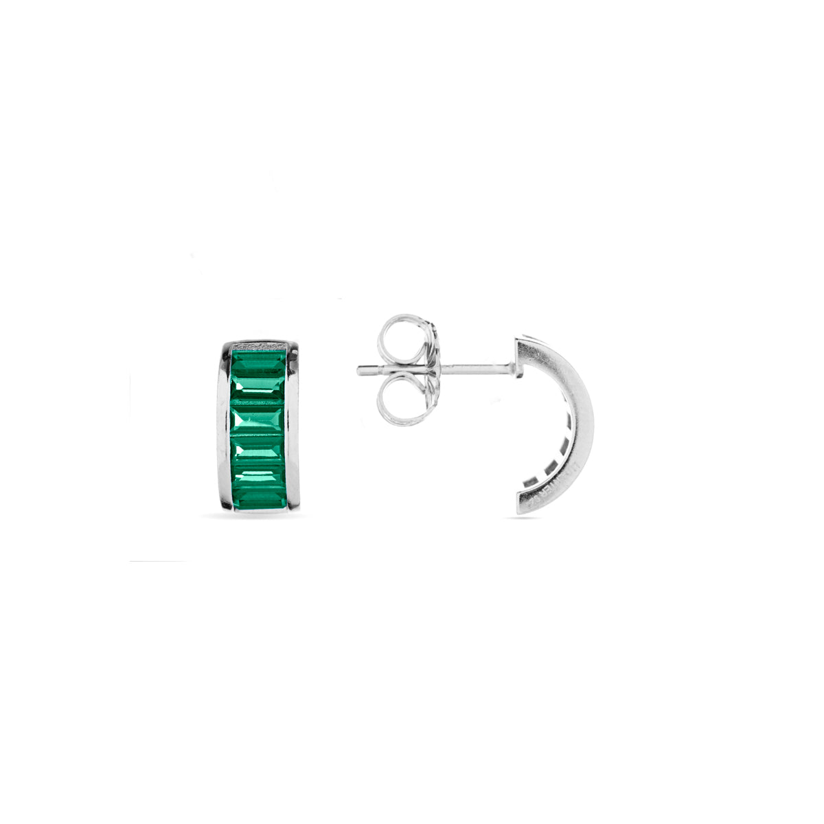 Ardren silver and Emerald Cz earrings