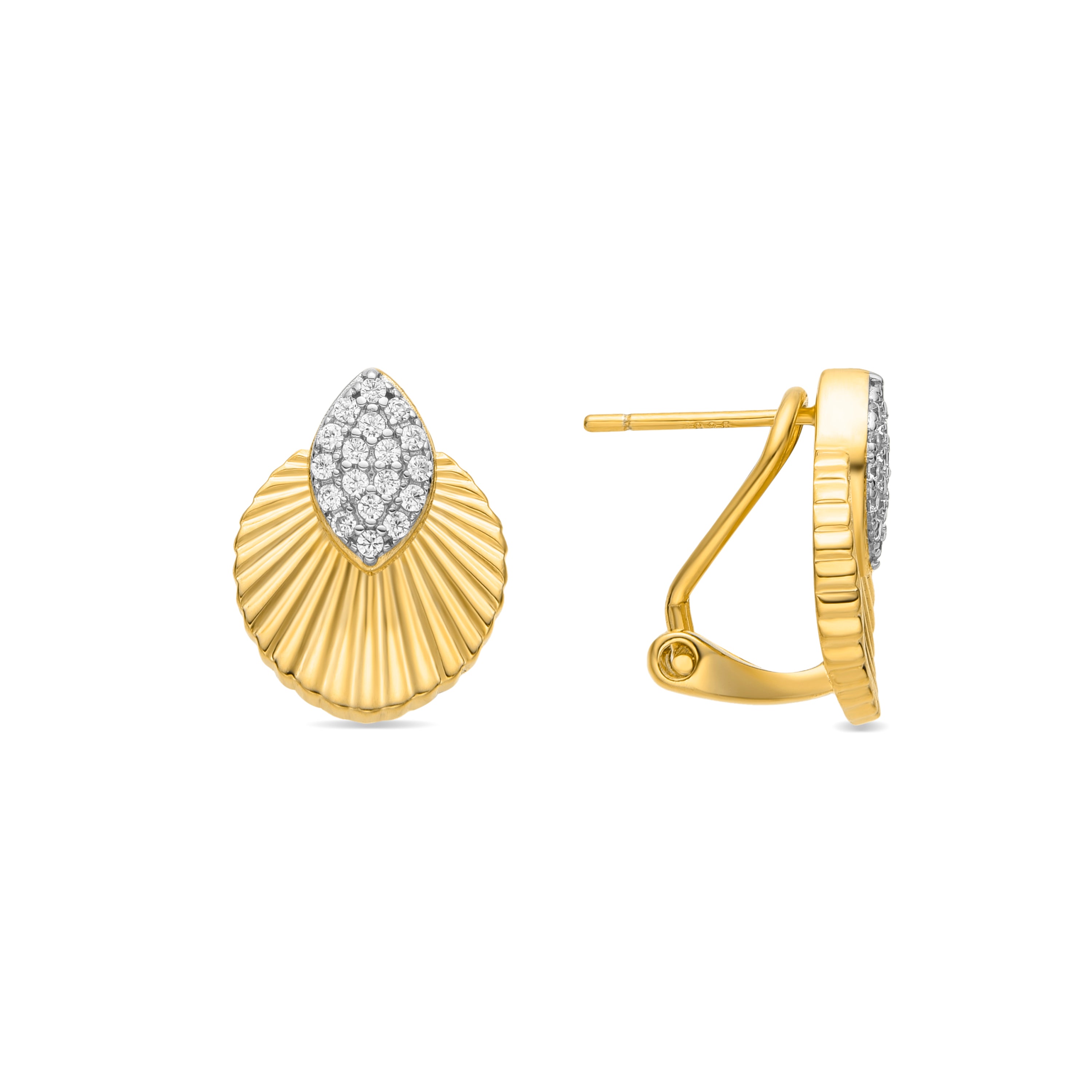 Pendientes de Plata de Ley 925 y Circonita Brillante acabado oro 18k - Kangva