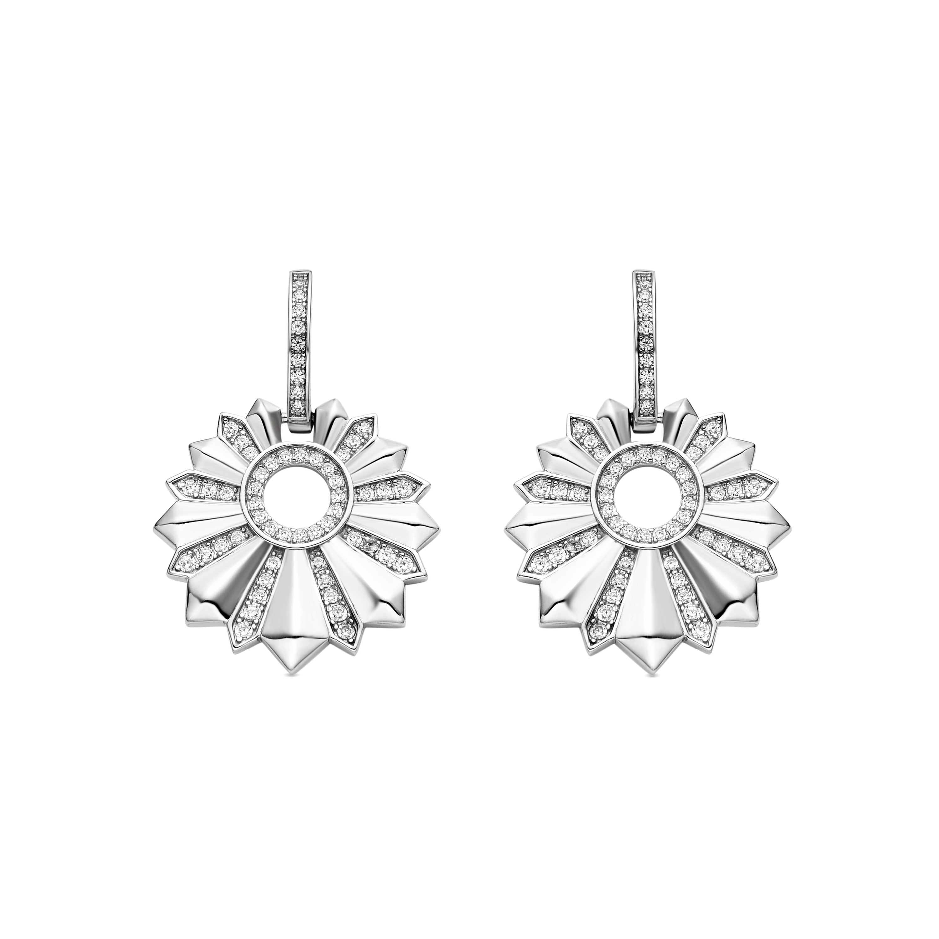 Orecchini in Argento Sterling 925 e Zirconia Cubica con finitura in rodio - Saneda