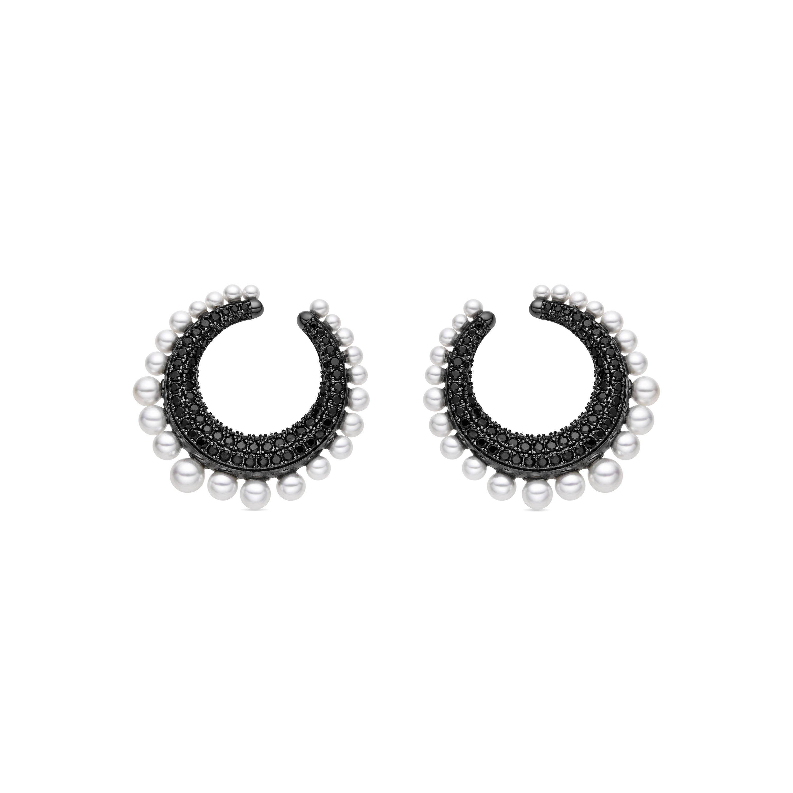 Echtsilber 925 Ohrringe mit Onyx-Zirkonia, rhodiniert - Othas