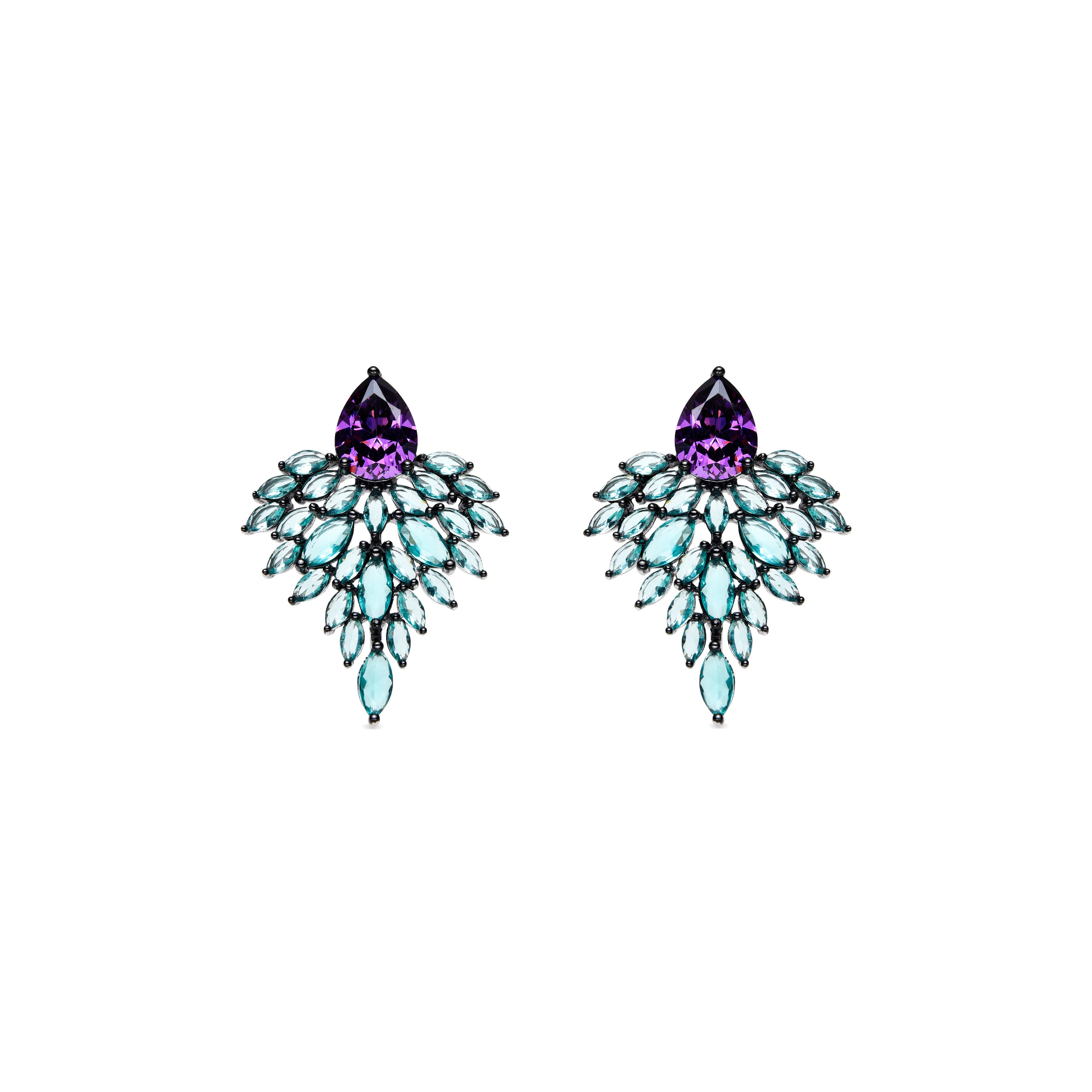 Boucles d'oreilles en argent sterling 925 et zircon émeraude finition or 18k - Maylax