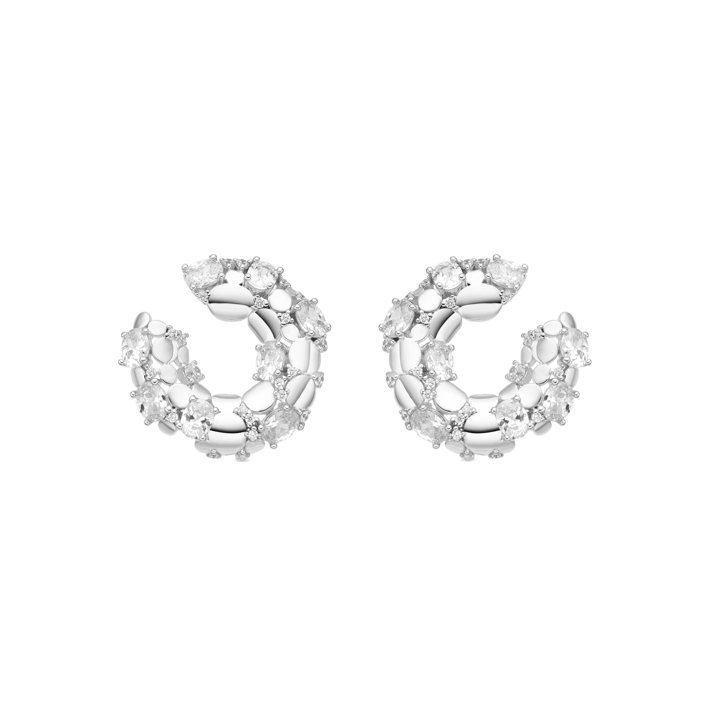 Ohrringe aus 925er Sterlingsilber und funkelndem Zirkonia mit Rhodium-Finish - Larent
