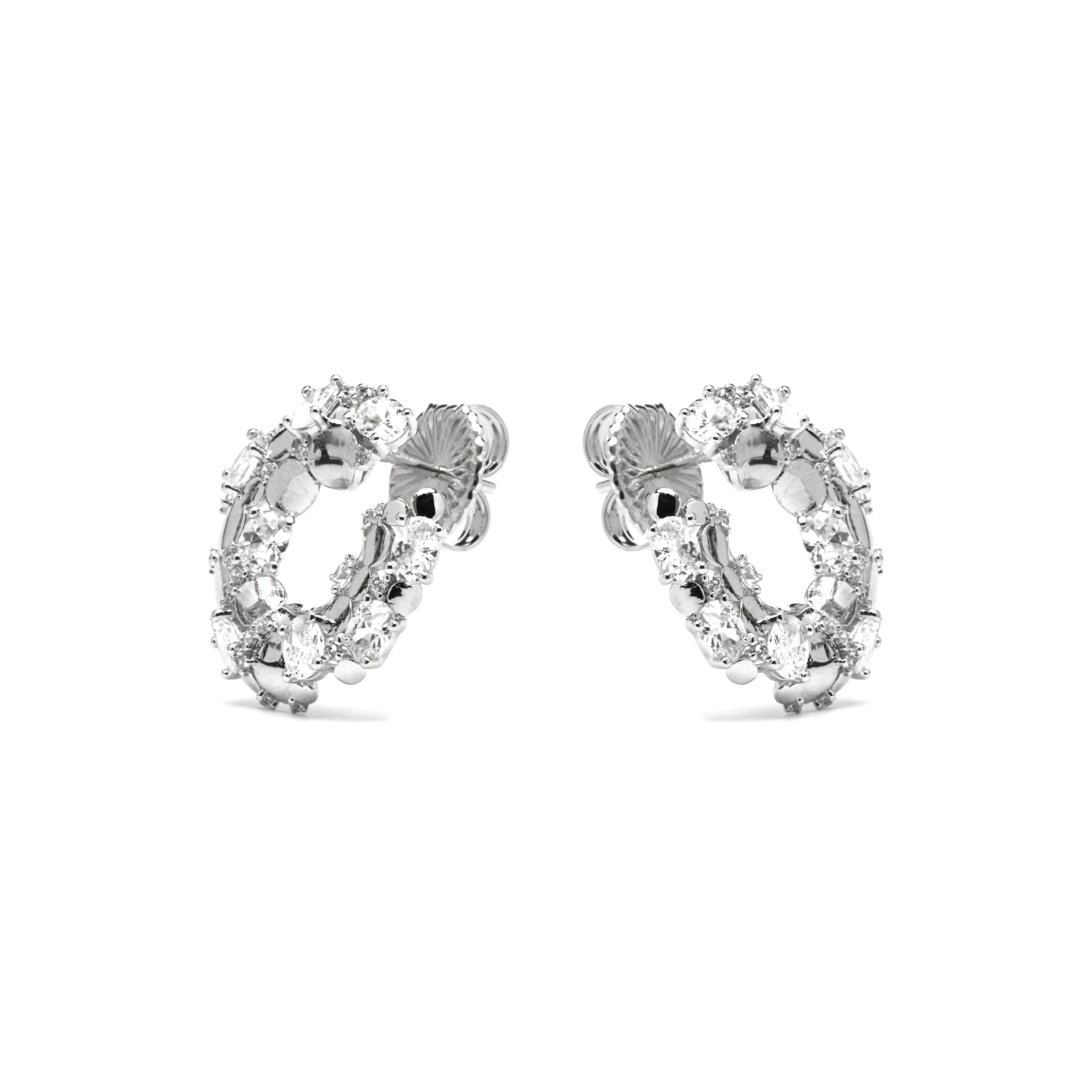 Ohrringe aus 925er Sterlingsilber und funkelndem Zirkonia mit Rhodium-Finish - Larent