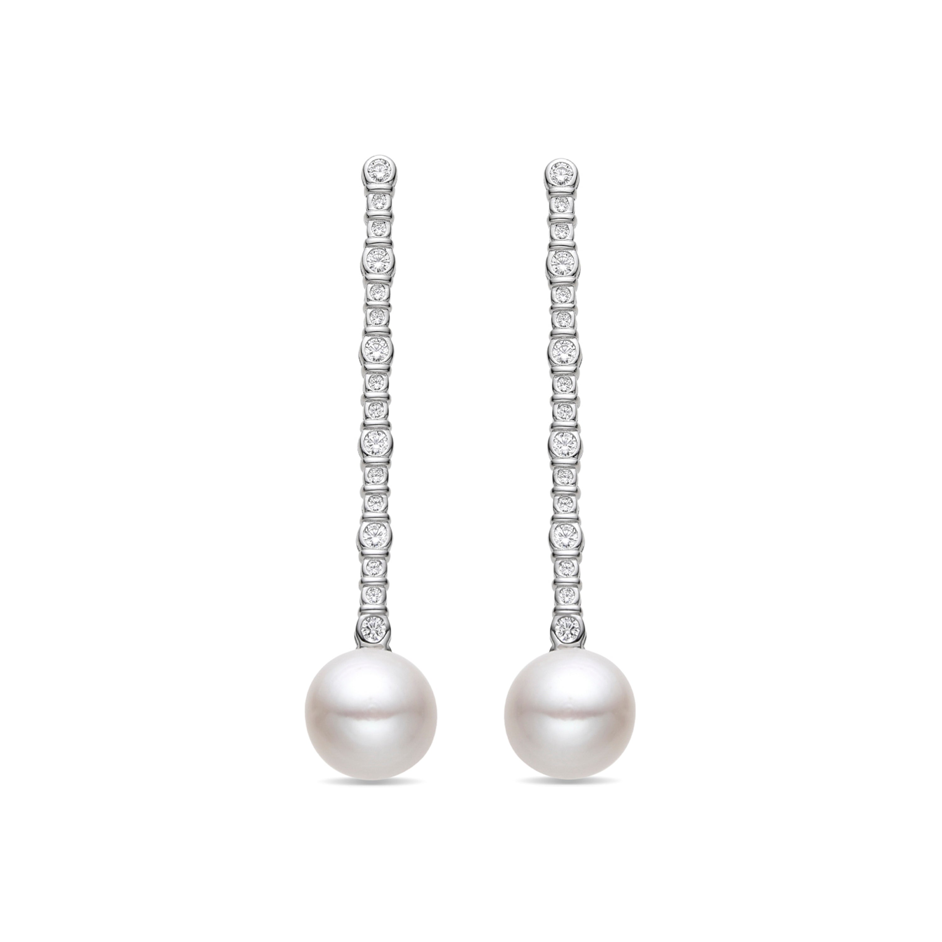 Ohrringe aus 925er Sterlingsilber und weißer Perle mit Rhodium-Finish - Nibar