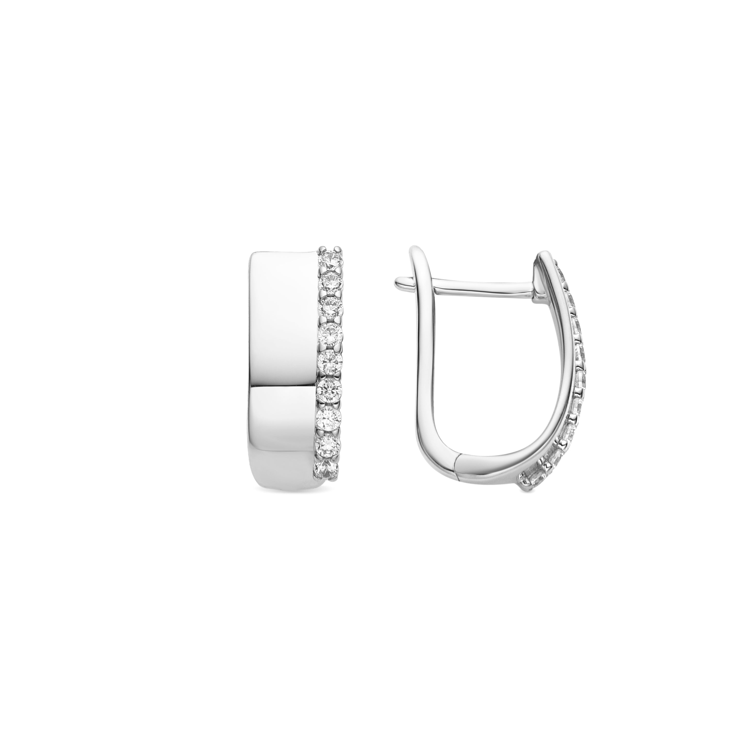 925 Sterling Silver Earrings with Brilliant Zirconia rhodium finish - Tezel