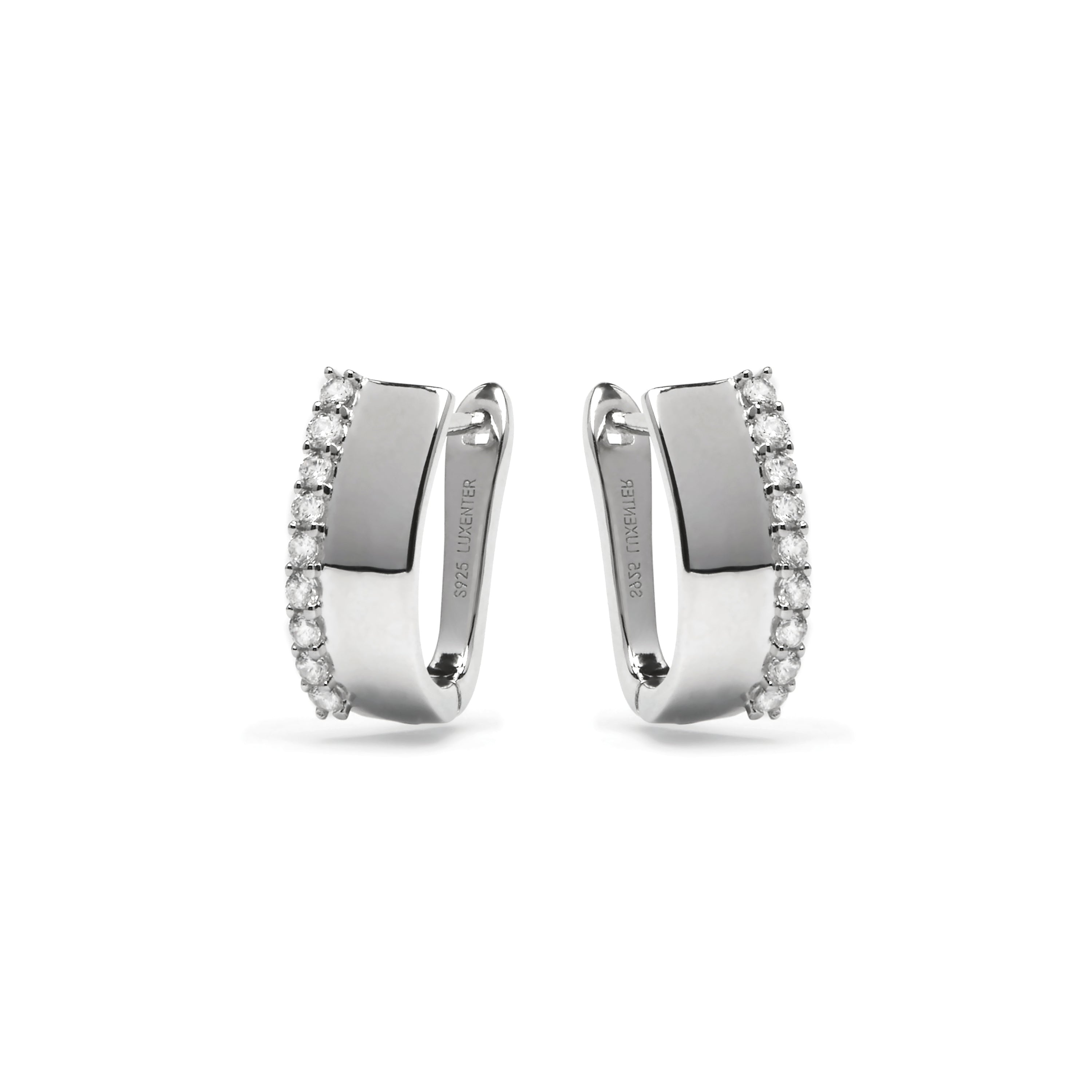 Orecchini in Argento Sterling 925 e Zirconia Brillante con finitura rodiata - Tezel
