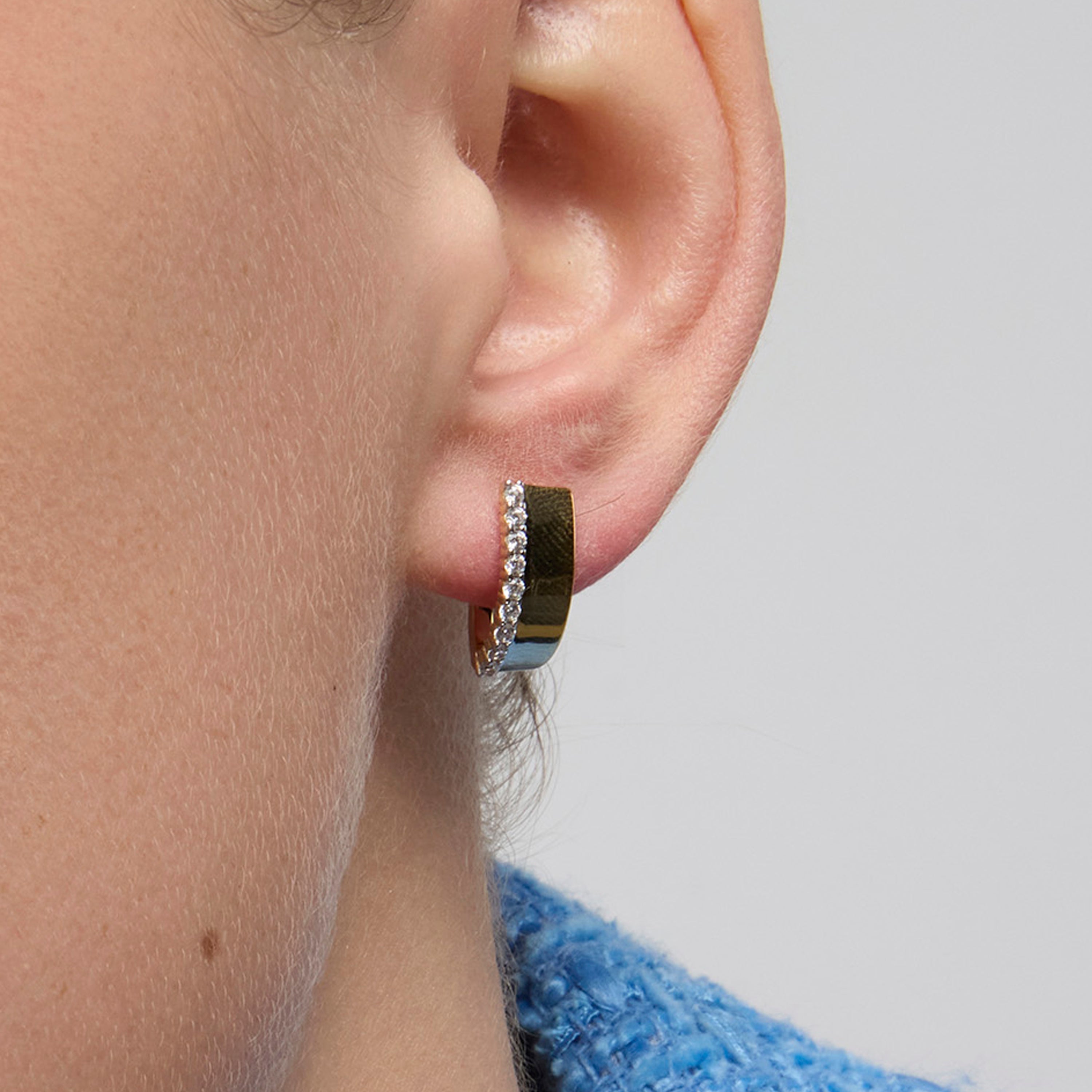 Pendientes de Plata de Ley 925 y Circonita Brillante acabado oro amarillo de 18k - Tezel