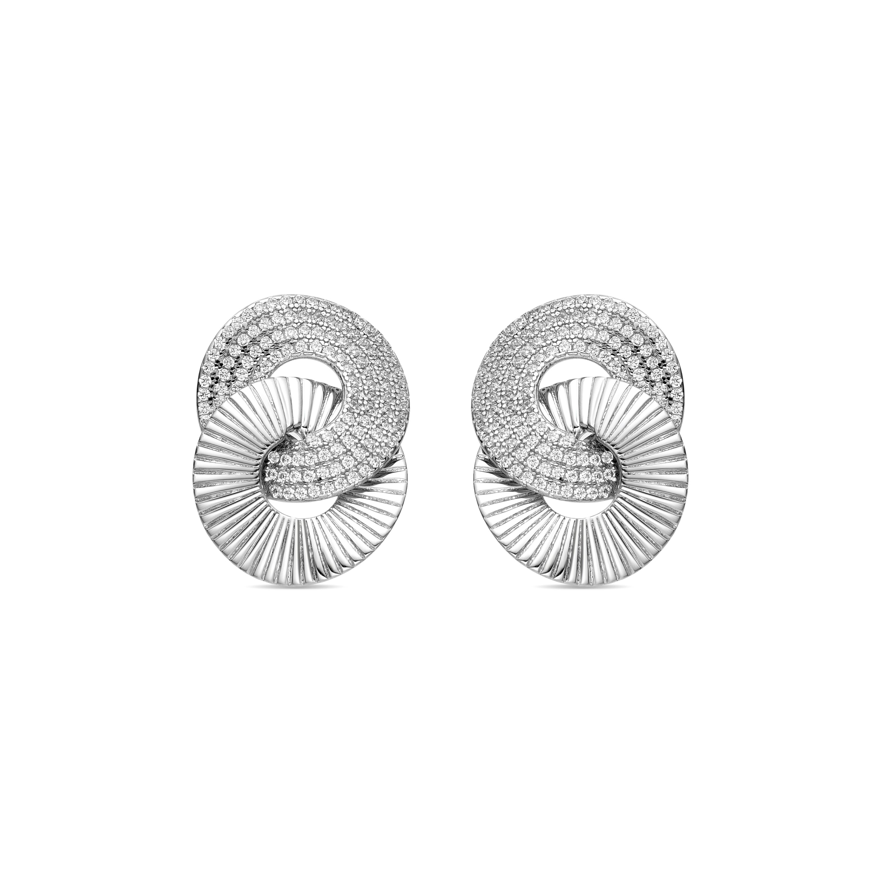 Boucles d'oreilles en argent sterling 925 et zircon brillant finition rhodiée - Najo
