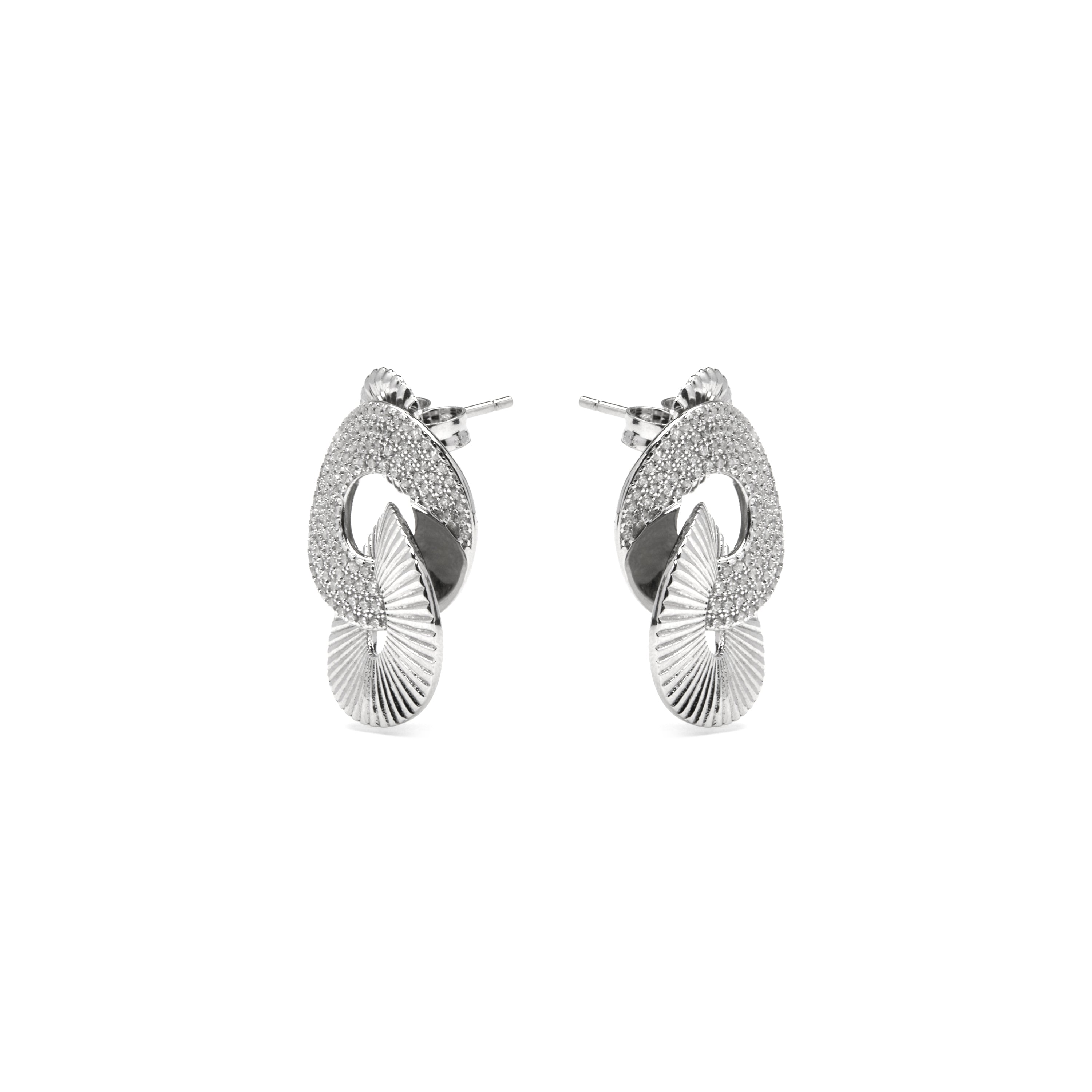 Boucles d'oreilles en argent sterling 925 et zircon brillant finition rhodiée - Najo