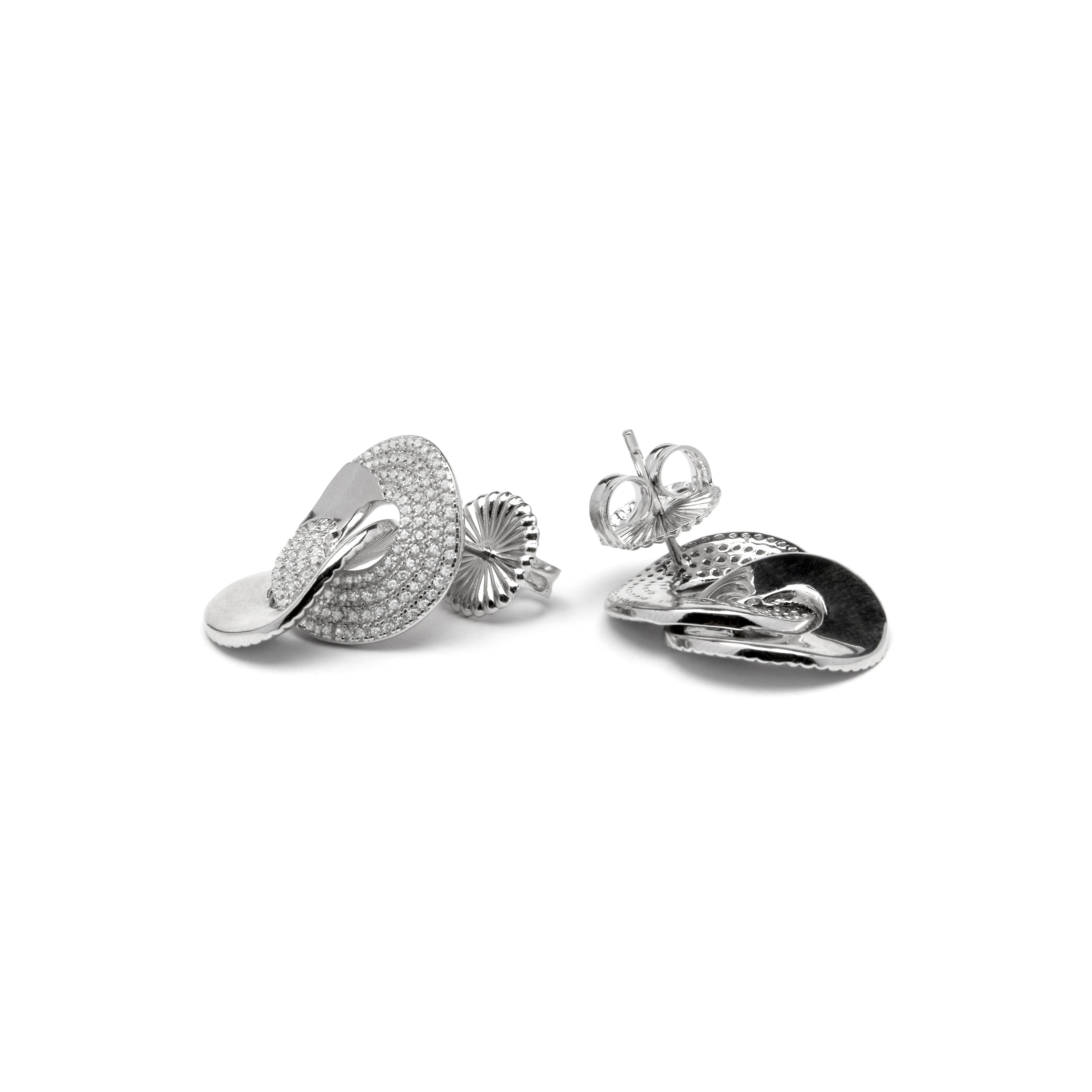 Boucles d'oreilles en argent sterling 925 et zircon brillant finition rhodiée - Najo