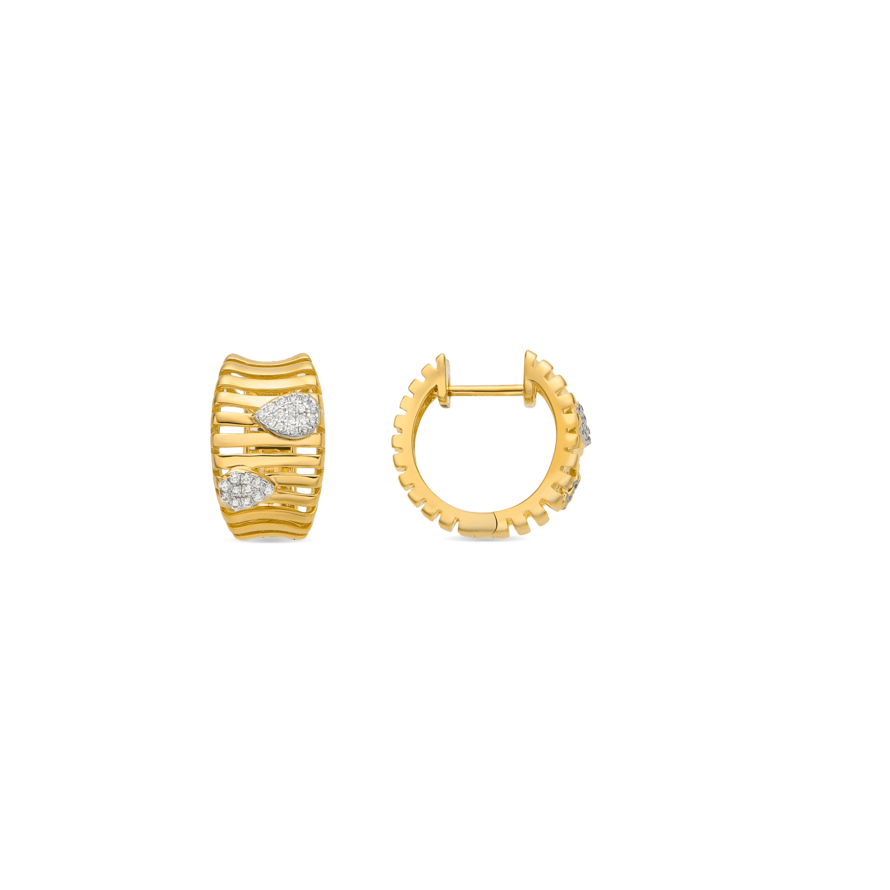 Boucles d'oreilles en argent sterling 925 et zircon brillant finition or jaune 18k - Samon