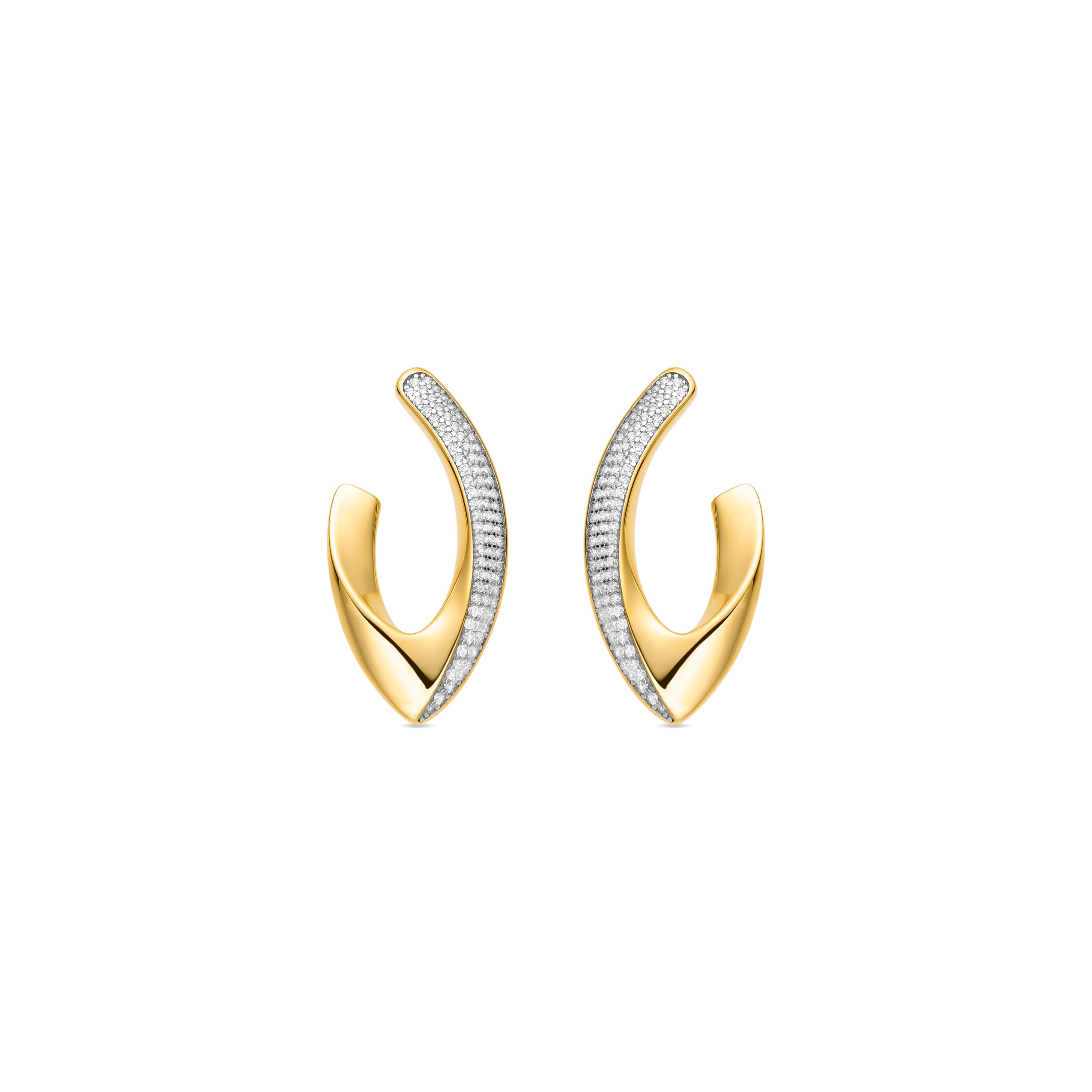 Pendientes de Plata de Ley 925 y Circonita Brillante acabado oro amarillo de 18k - Kurpip