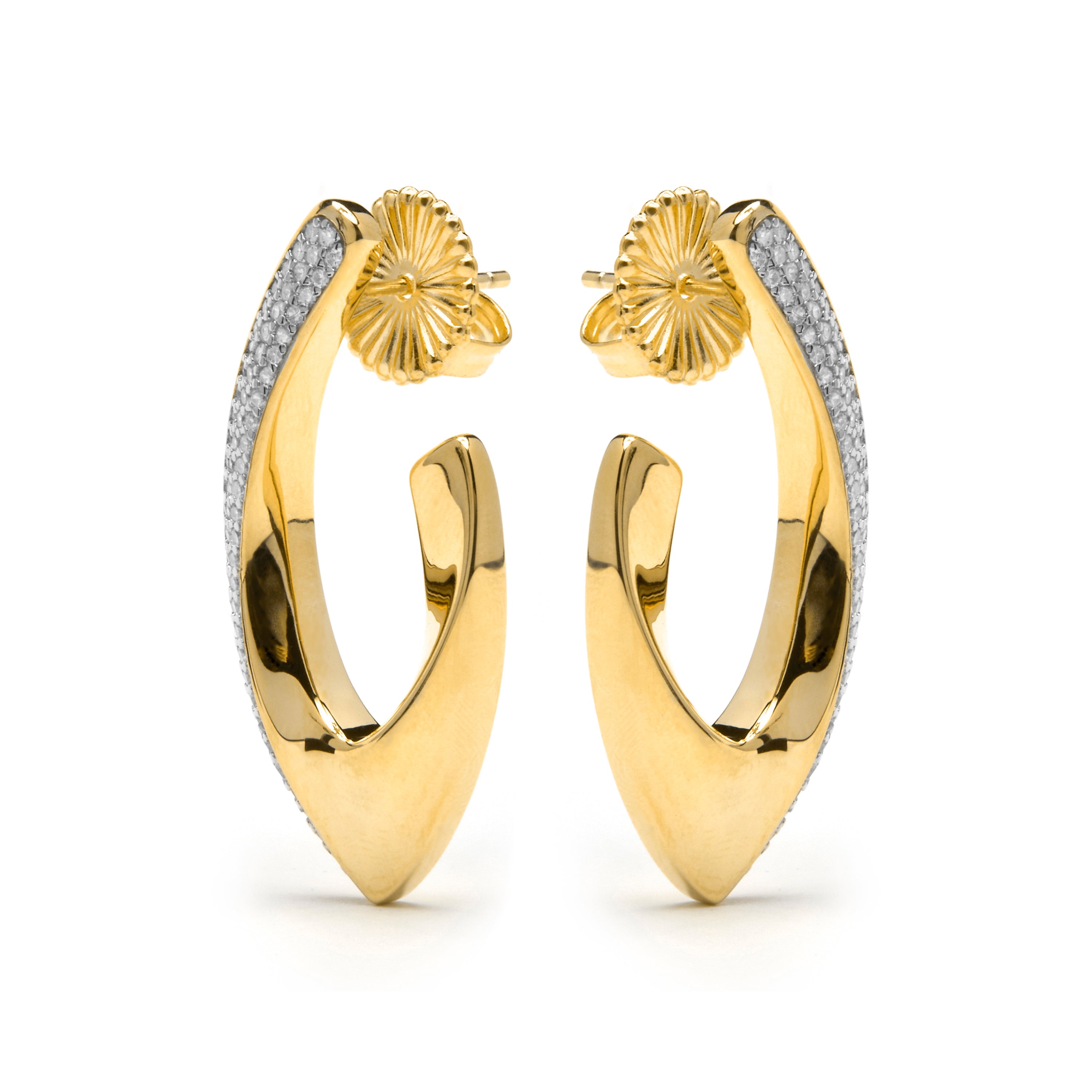 Pendientes de Plata de Ley 925 y Circonita Brillante acabado oro amarillo de 18k - Kurpip