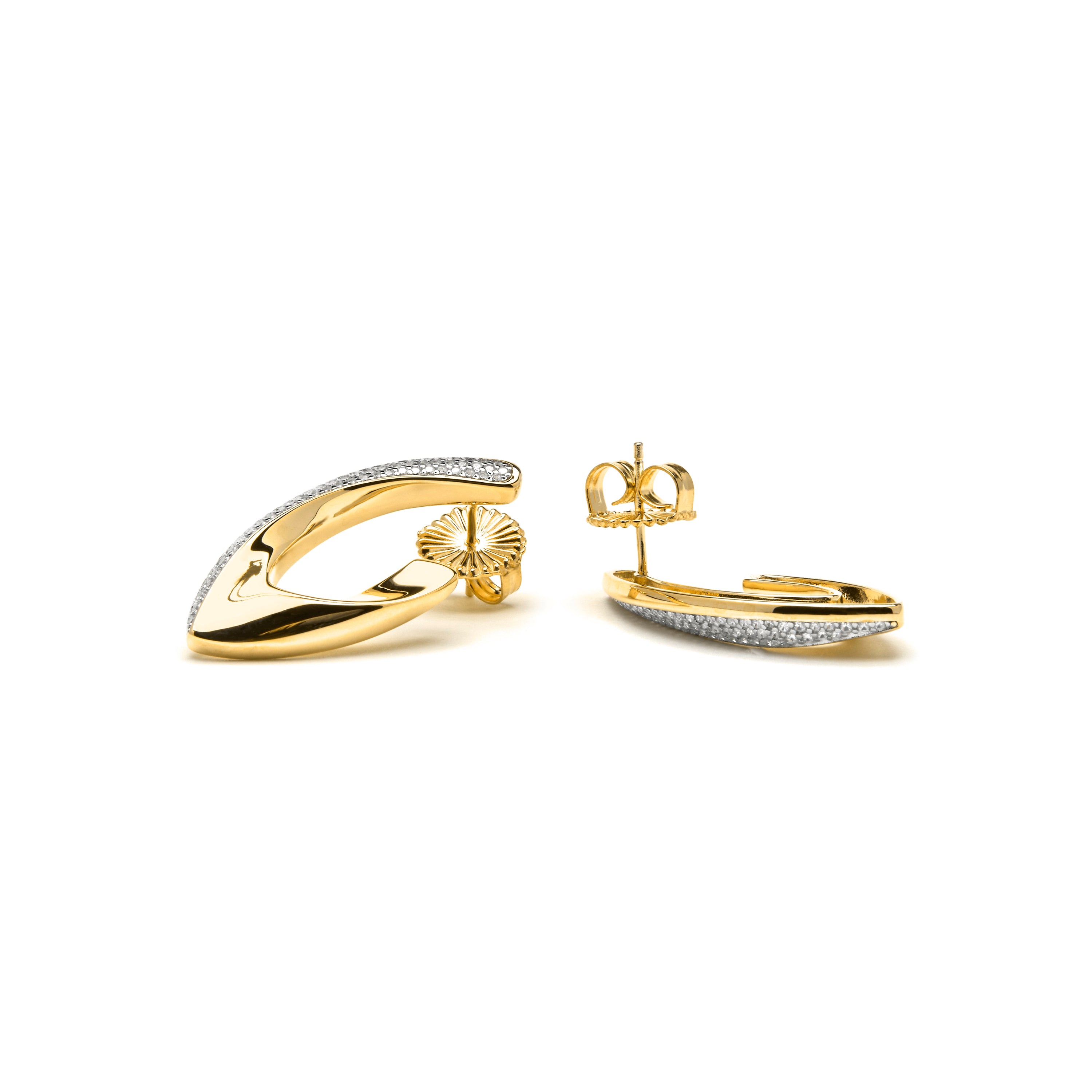 Pendientes de Plata de Ley 925 y Circonita Brillante acabado oro amarillo de 18k - Kurpip