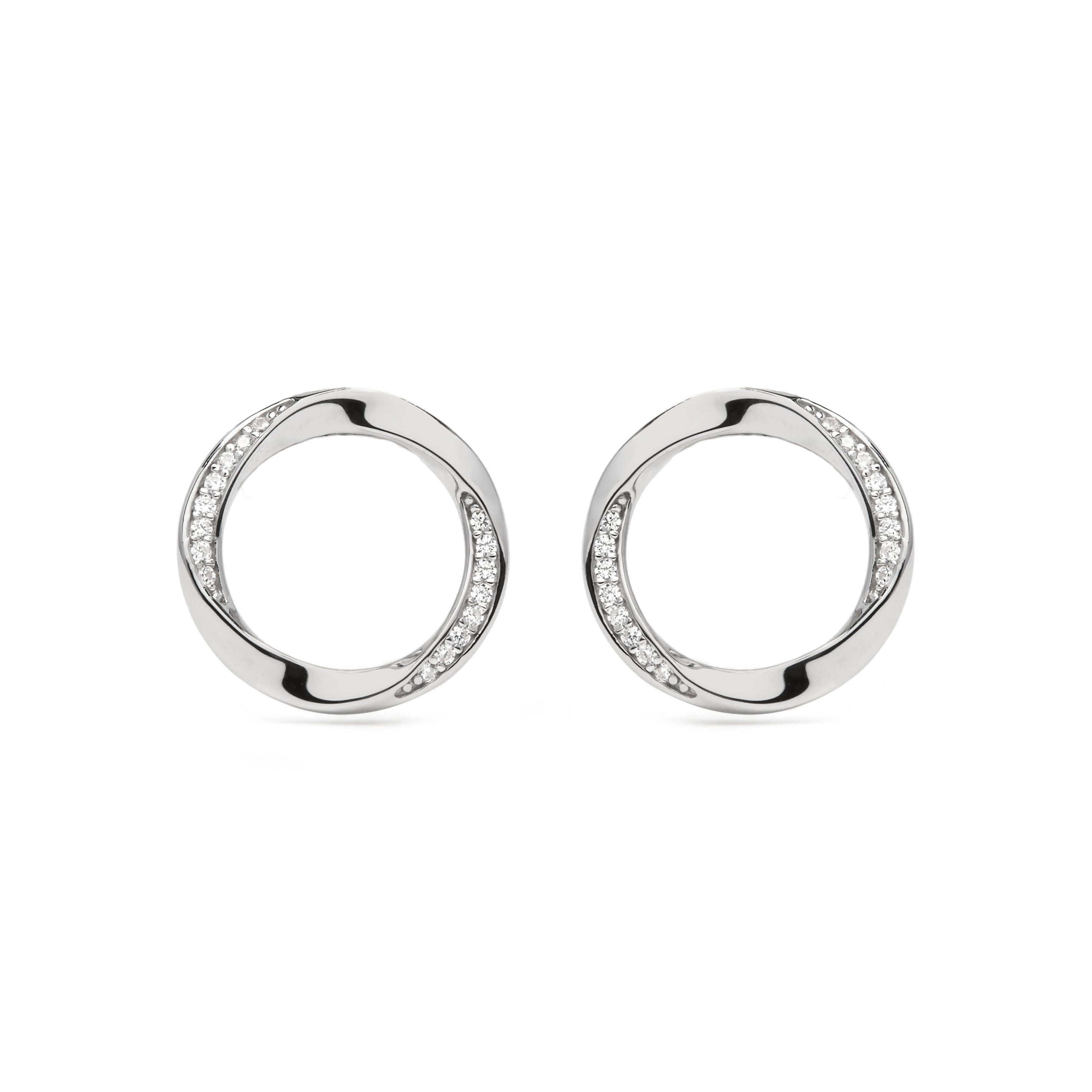 Orecchini in Argento Sterling 925 e Zirconia Brillante con finitura in rodio - Ilwe