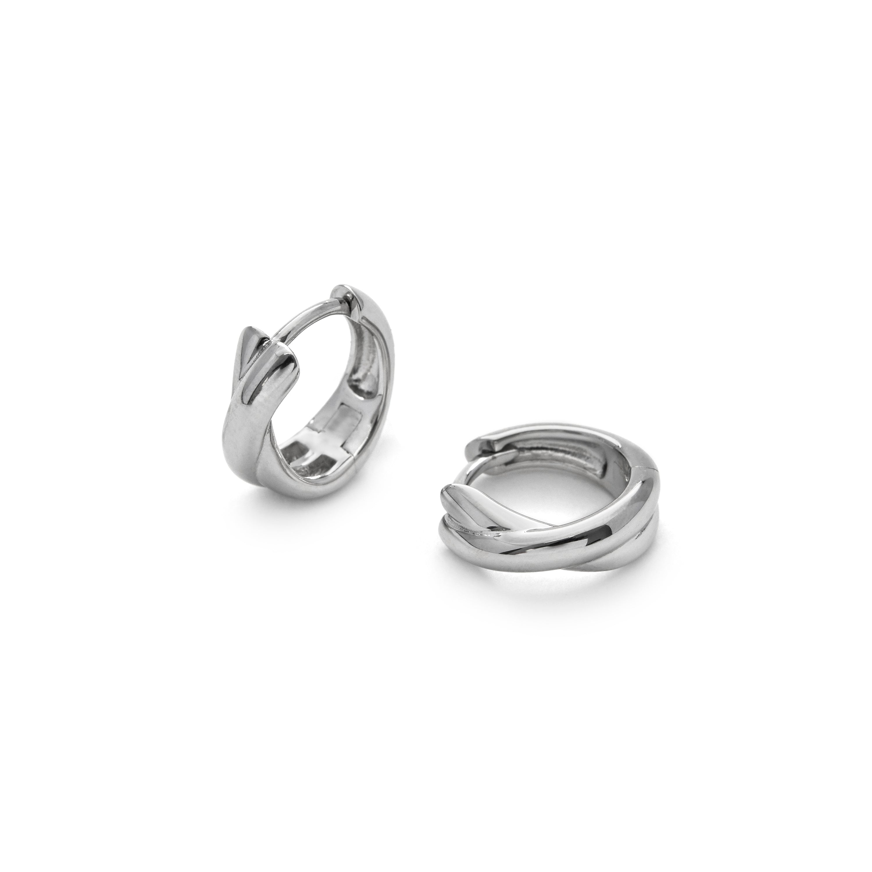 Rhodium finish earrings - Rudi