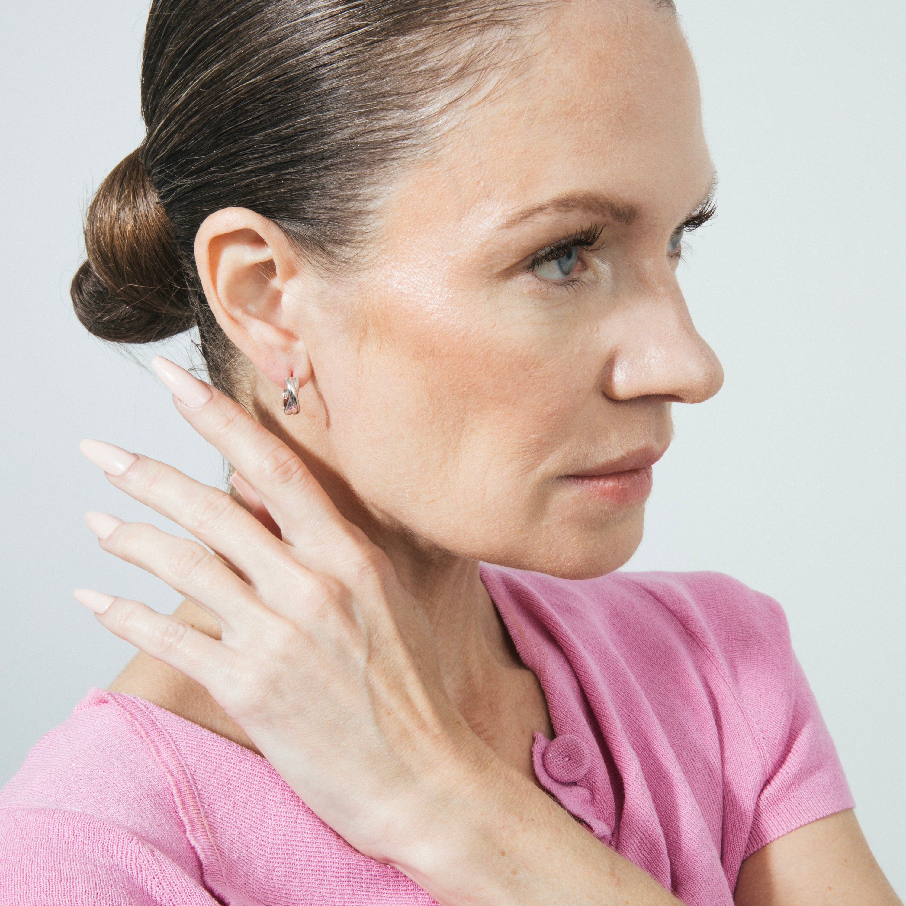 Rhodium finish earrings - Rudi