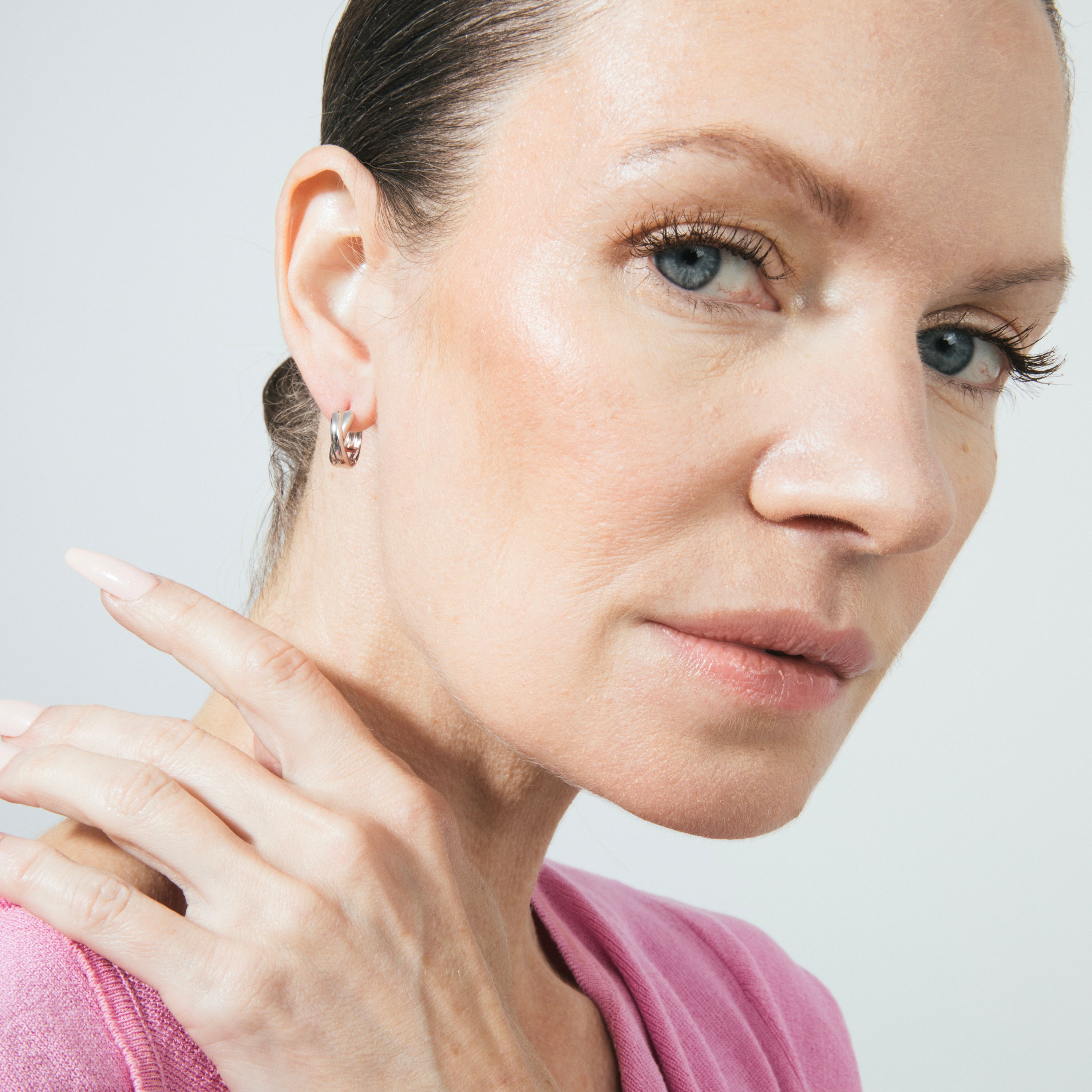 Rhodium finish earrings - Rudi
