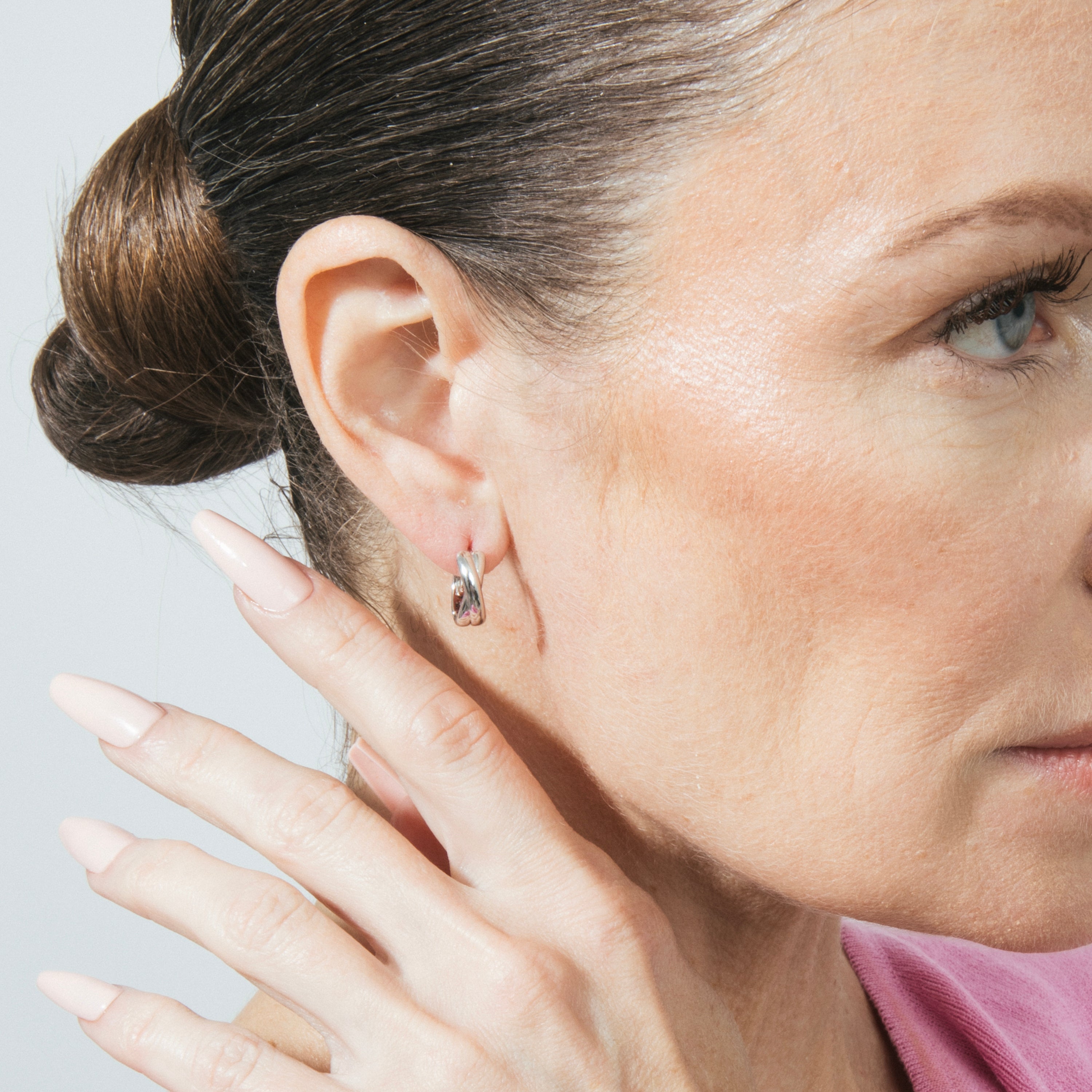 Rhodium finish earrings - Rudi