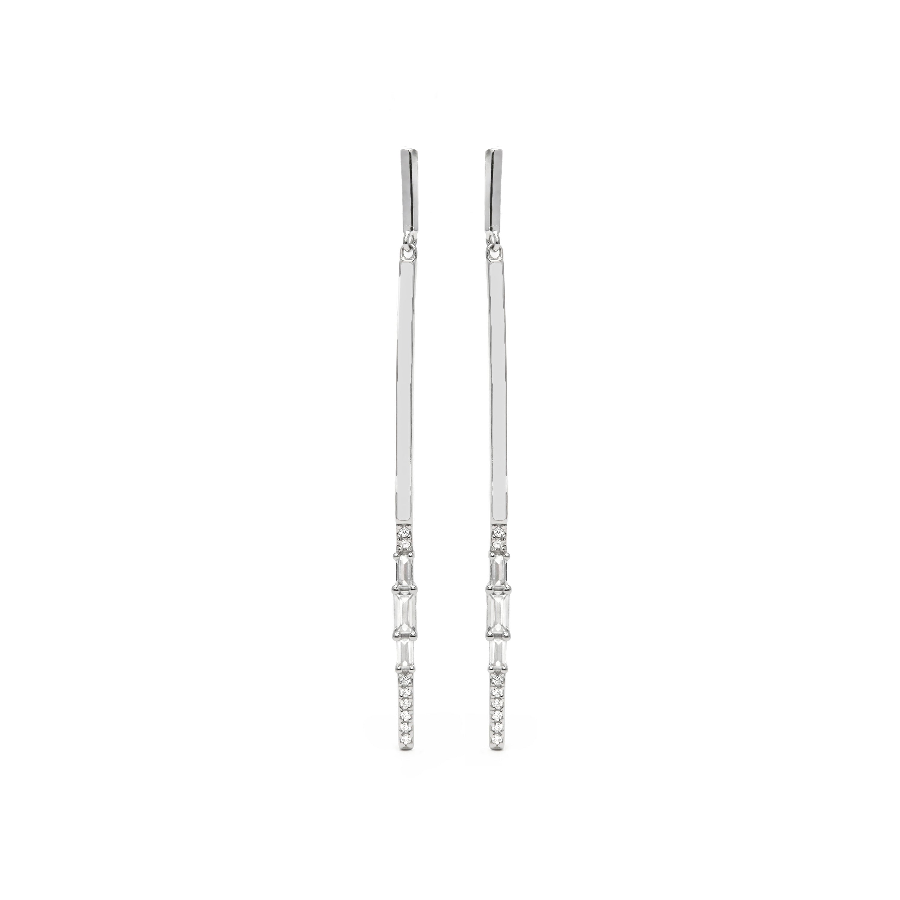 Ohrringe aus 925 Sterlingsilber und funkelndem Zirkonia mit Rhodium-Finish - Puca