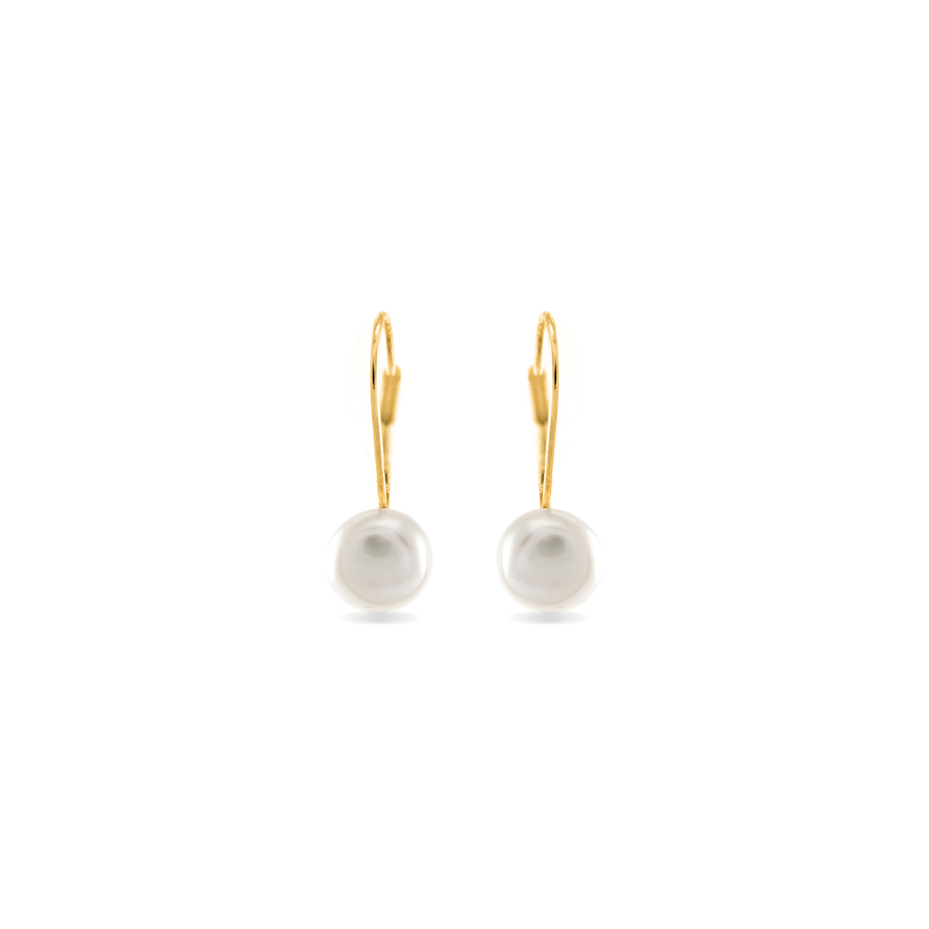 Ohrringe aus 925er Sterlingsilber mit weißen Perlen, vergoldet mit 18K Gelbgold - Essential