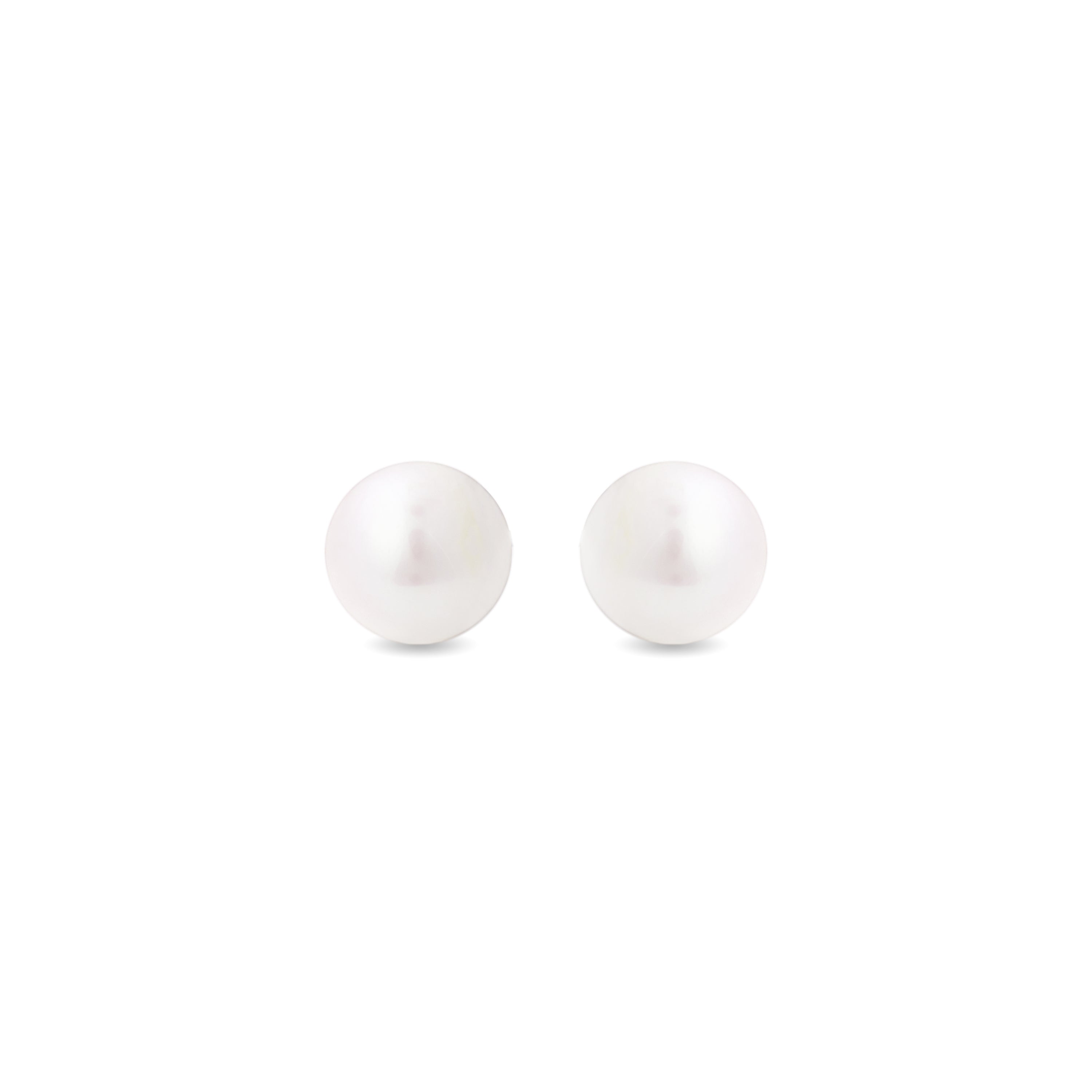 Pendientes de Plata de Ley 925 con Perla Blanca acabados en rodio - Essential