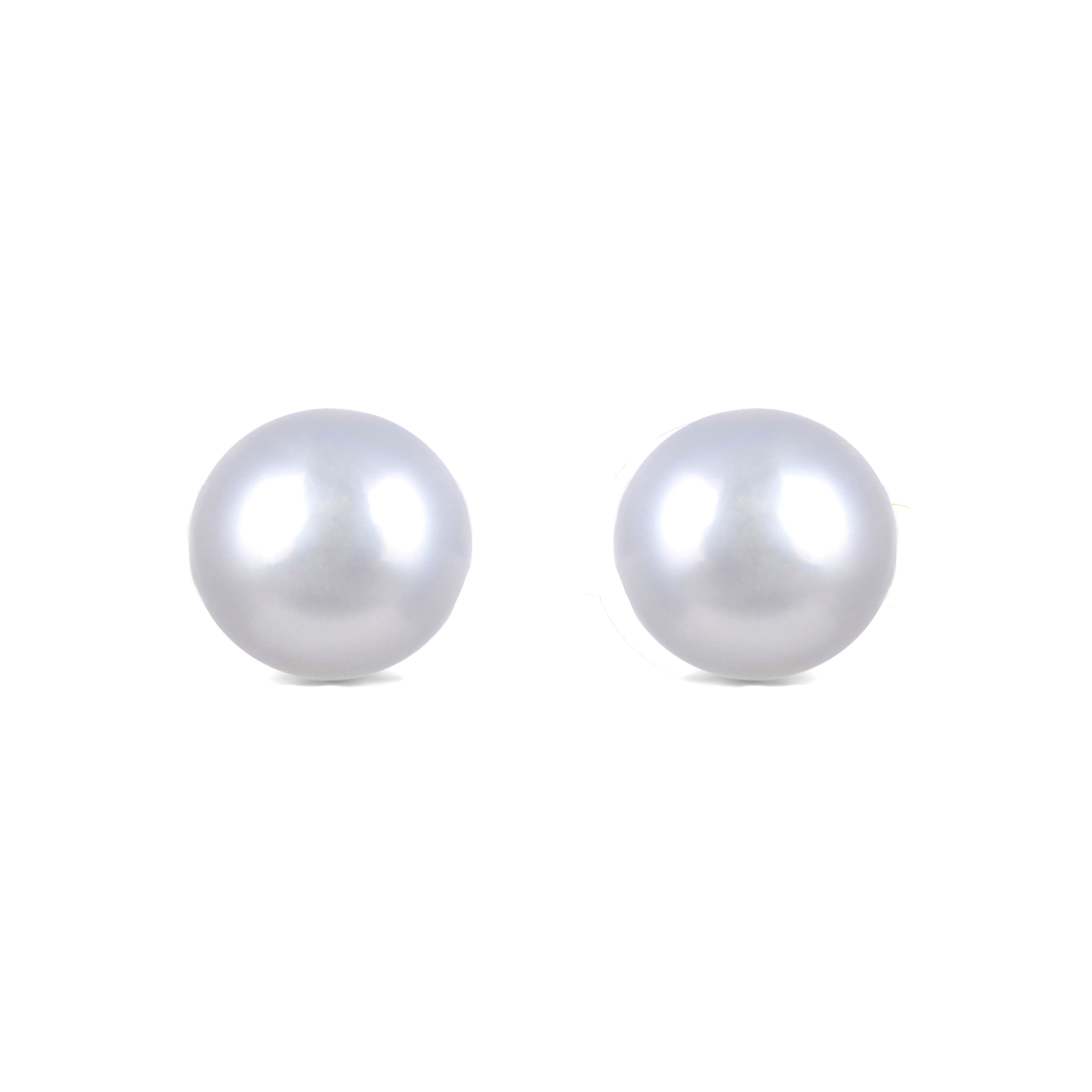 Orecchini in Argento Sterling 925 da 5mm con Perla Bianca finitura oro giallo 18K - Base