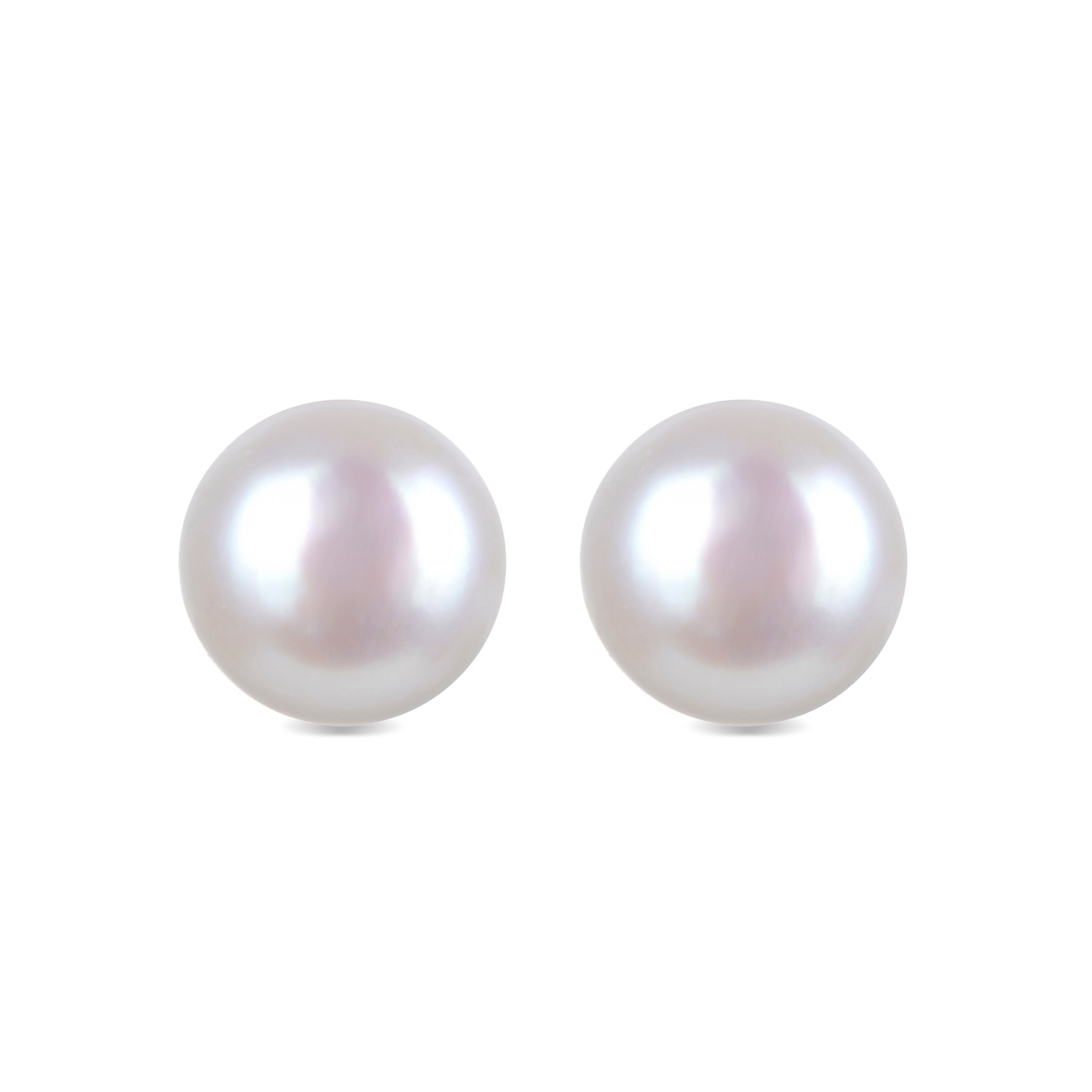 Pendientes de Plata de Ley 925 de 10mm con Perla Blanca acabados en rodio - Básico