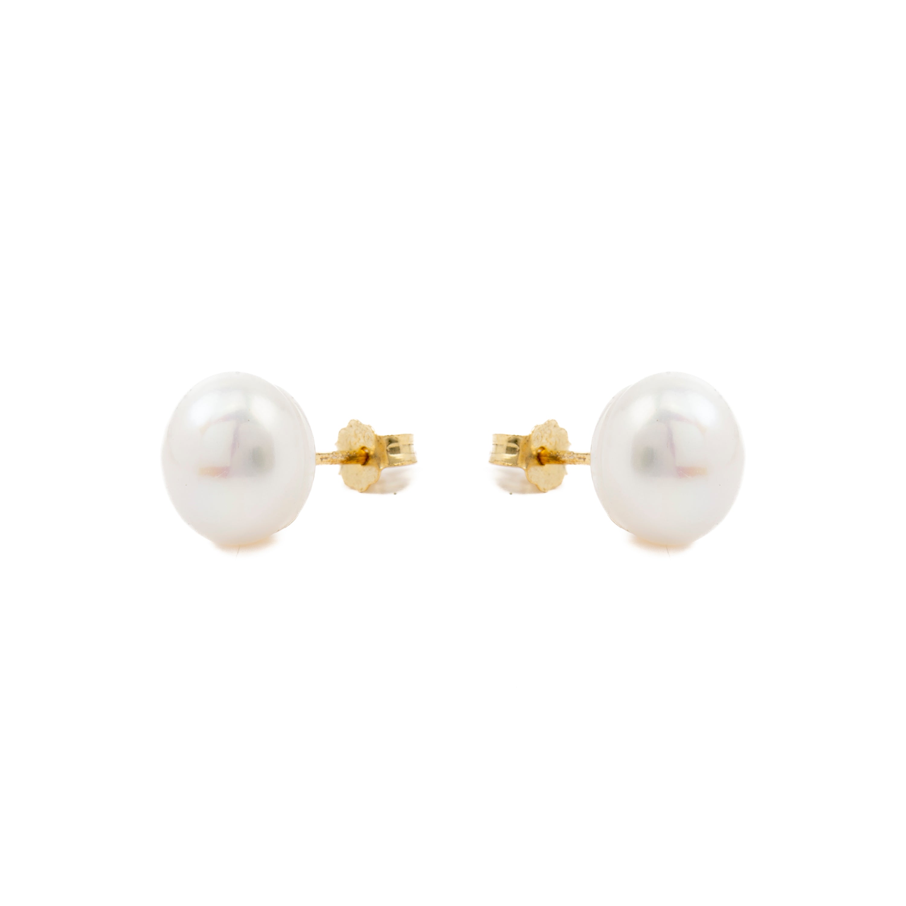 Orecchini in Argento Sterling 925 con Perla Bianca finiti in oro giallo 18K - Base