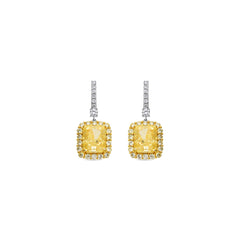 Pendientes de Plata de Ley 925 y Padparadscha acabado oro amarillo de 18k - Cabel