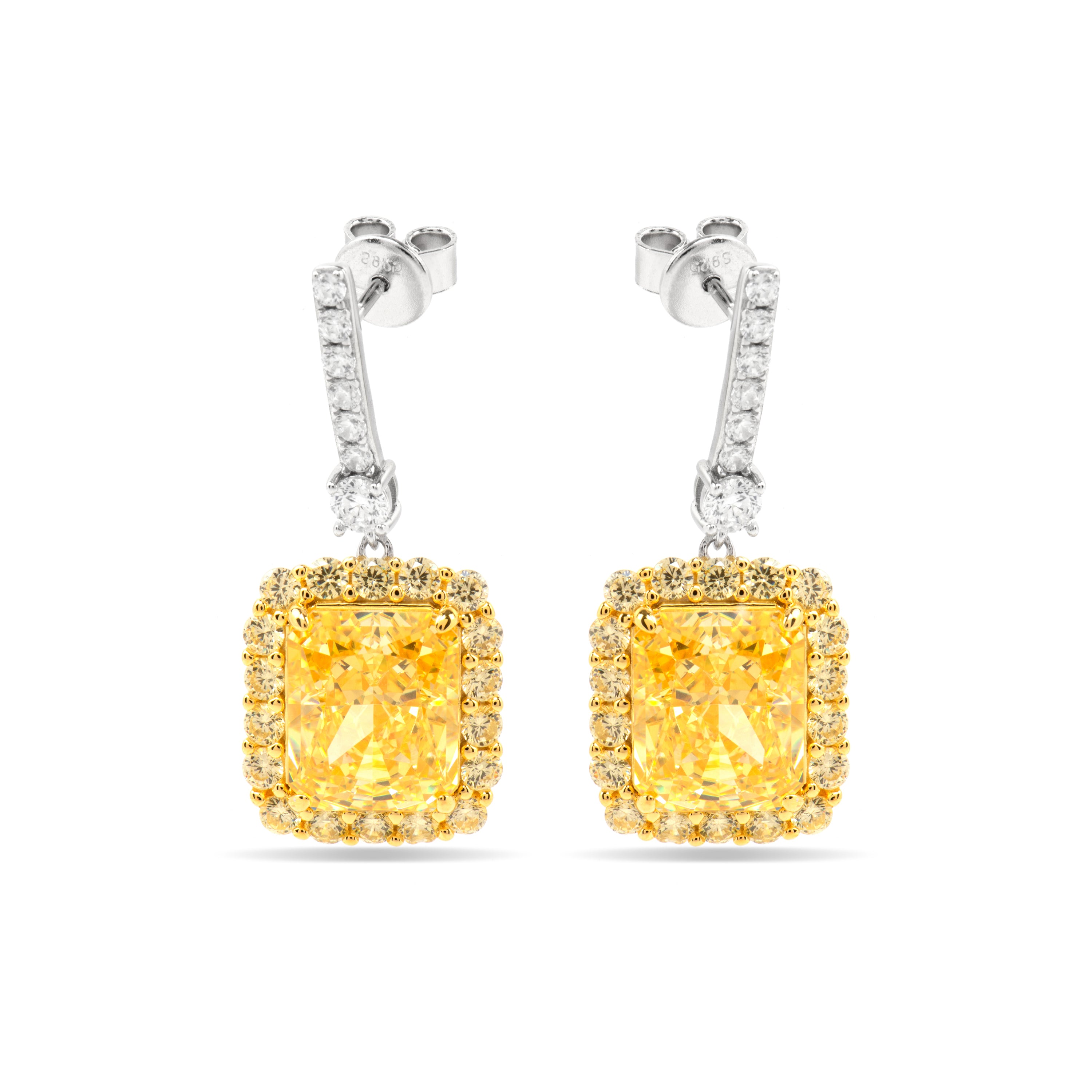Orecchini in Argento Sterling 925 e Padparadscha con finitura in oro giallo 18k - Cabel
