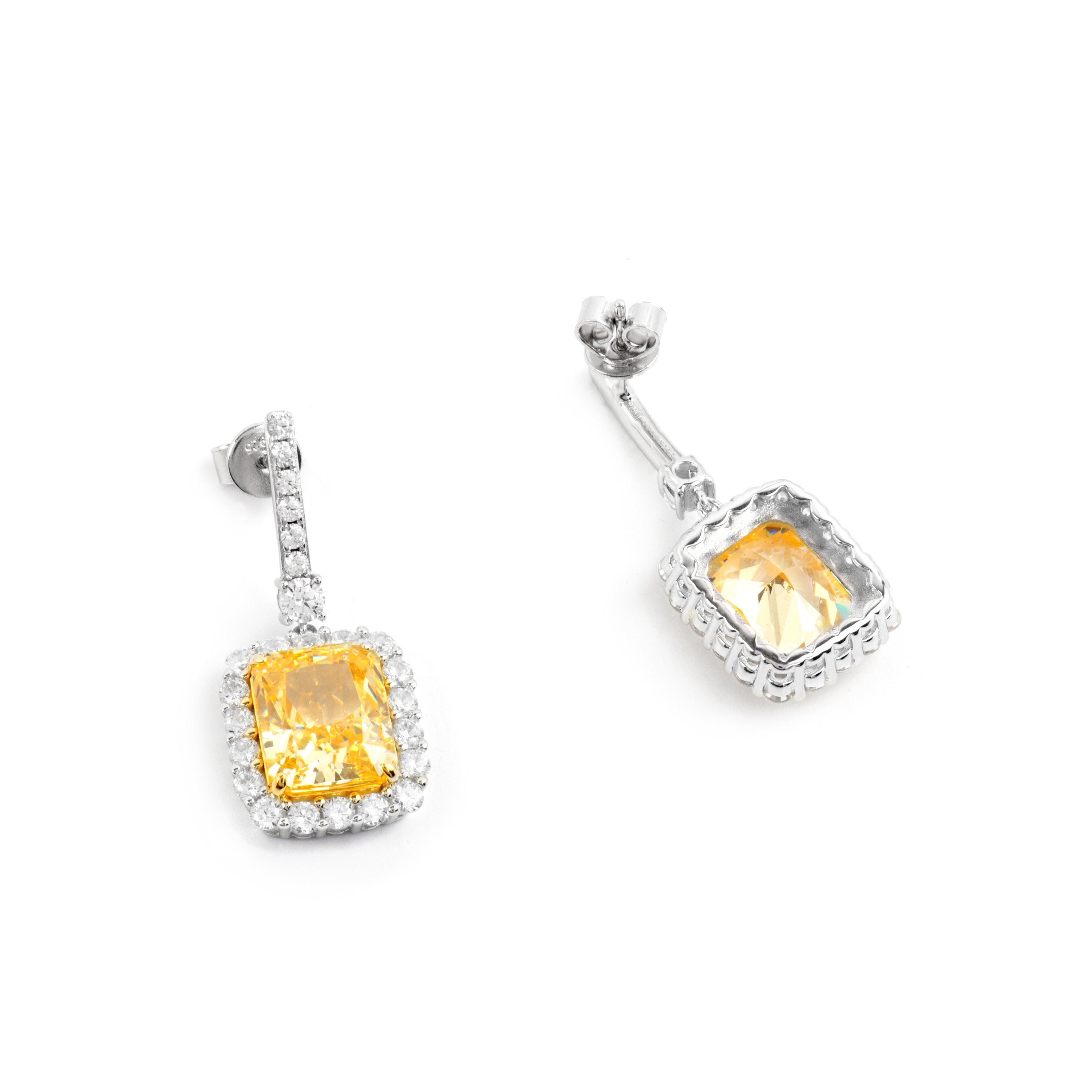 Orecchini in Argento Sterling 925 e Padparadscha con finitura in oro giallo 18k - Cabel