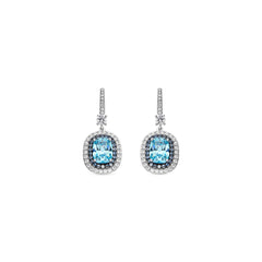Pendientes de Plata de Ley 925 y Circonita Aguamarina acabado rodio - Liwi