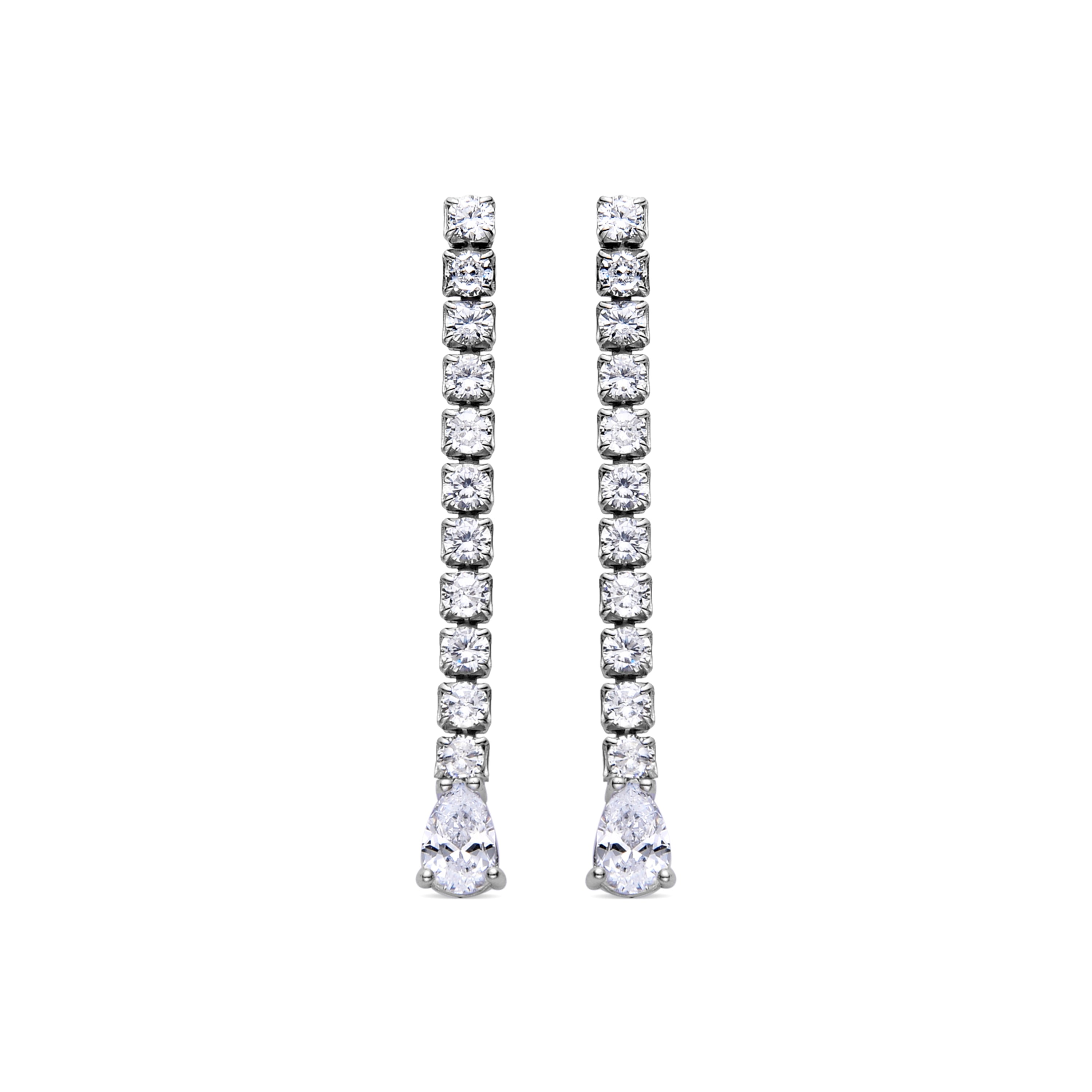 Boucles d'oreilles en argent sterling 925 avec zircon brillant finition rhodium - Guoi
