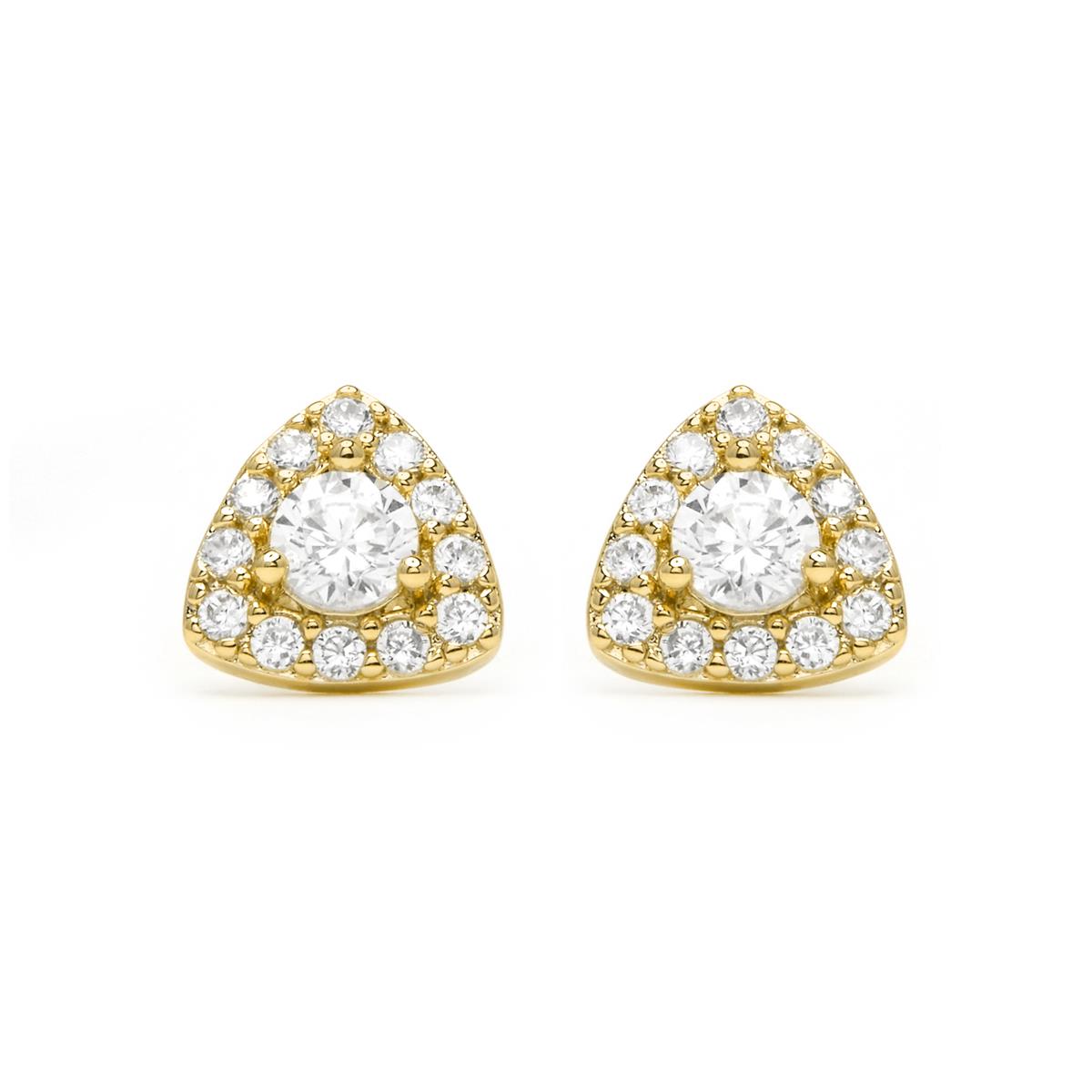 Pendientes de Plata de Ley 925 y Circonita Brillante acabado en oro amarillo 18k - Aldra