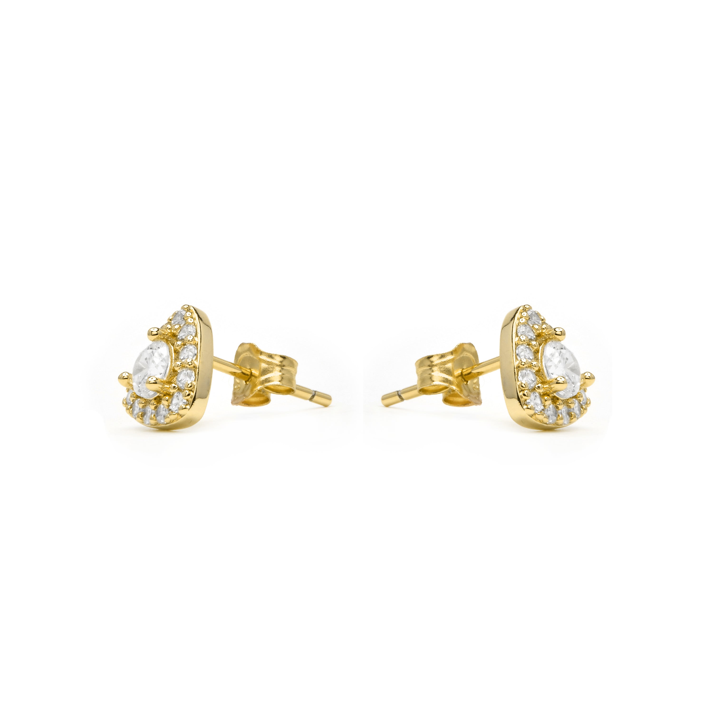 Ohrringe aus 925er Sterlingsilber und funkelndem Zirkonia mit 18k Gelbgold-Finish - Aldra