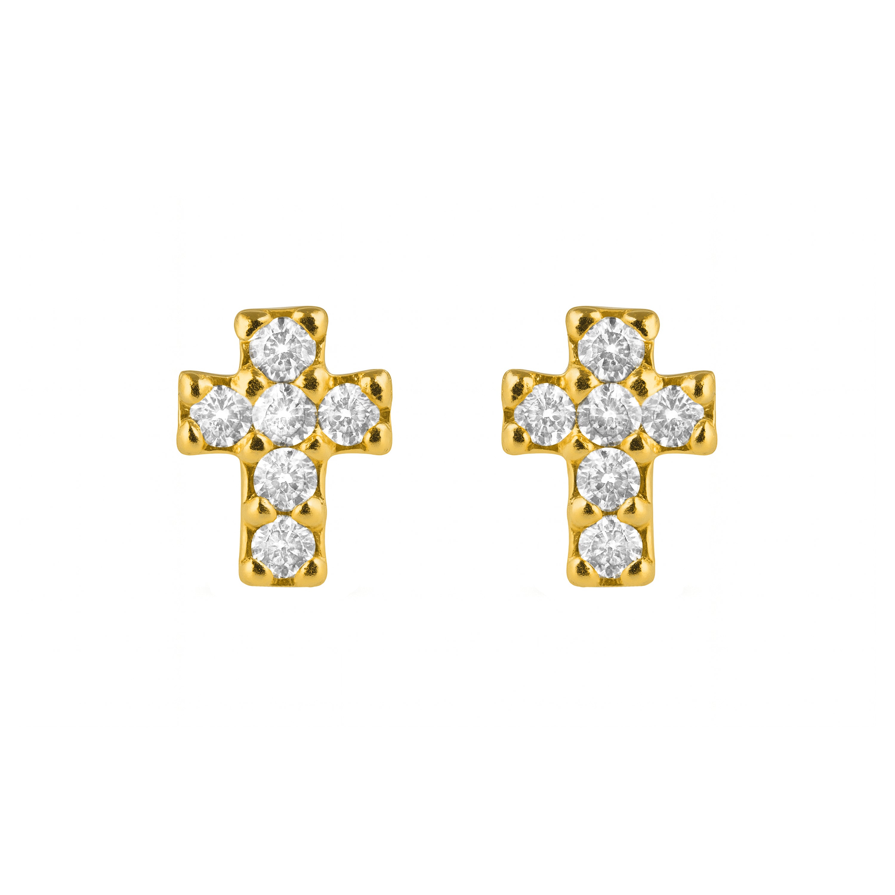 Ohrringe aus 925er Sterlingsilber und funkelndem Zirkonia mit 18k Gelbgold-Finish - Yide