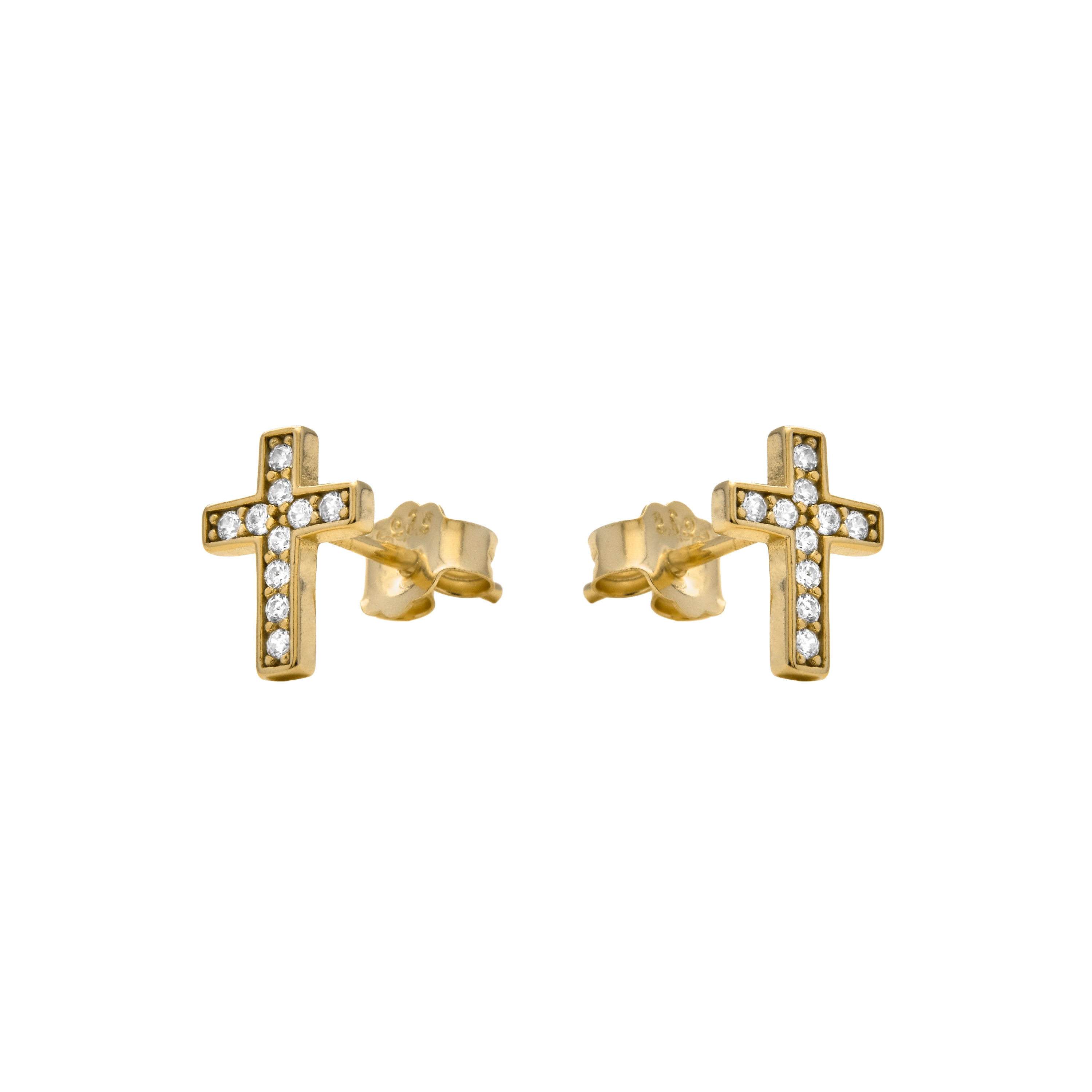 Ohrringe aus 925er Sterlingsilber und funkelndem Zirkonia mit 18k Gelbgold-Finish - Yide