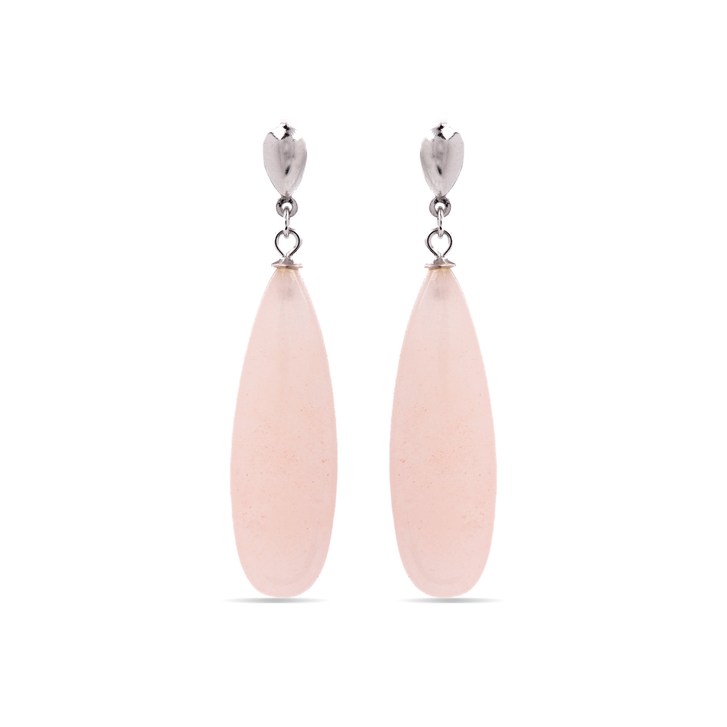 Pendientes de Plata de Ley 925 con Agata Naranja acabados en rodio - Adak