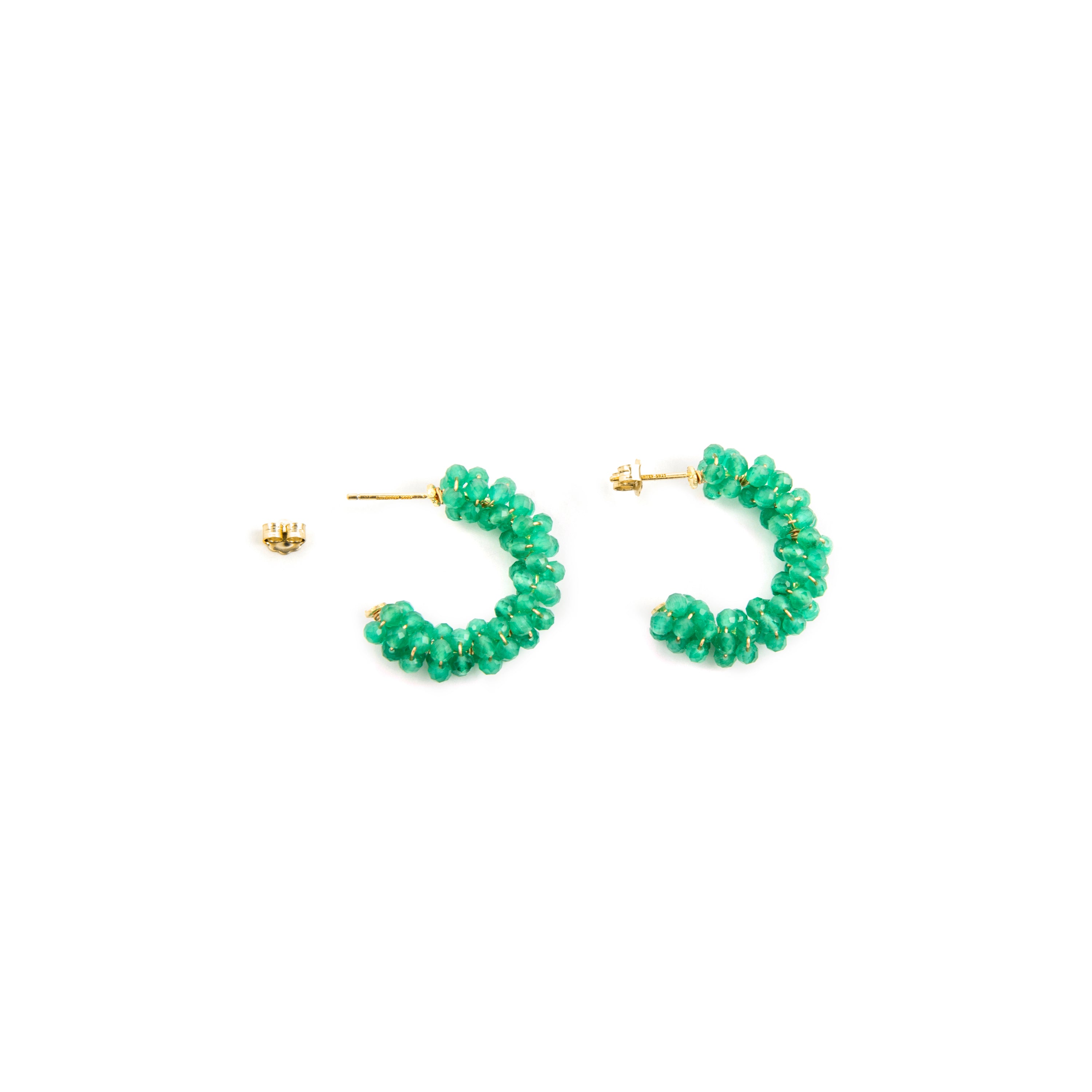 Ohrringe aus 925er Sterlingsilber und grünem Paraiba-Hydrothermalquarz mit 18k Gelbgold-Finish - Rariki