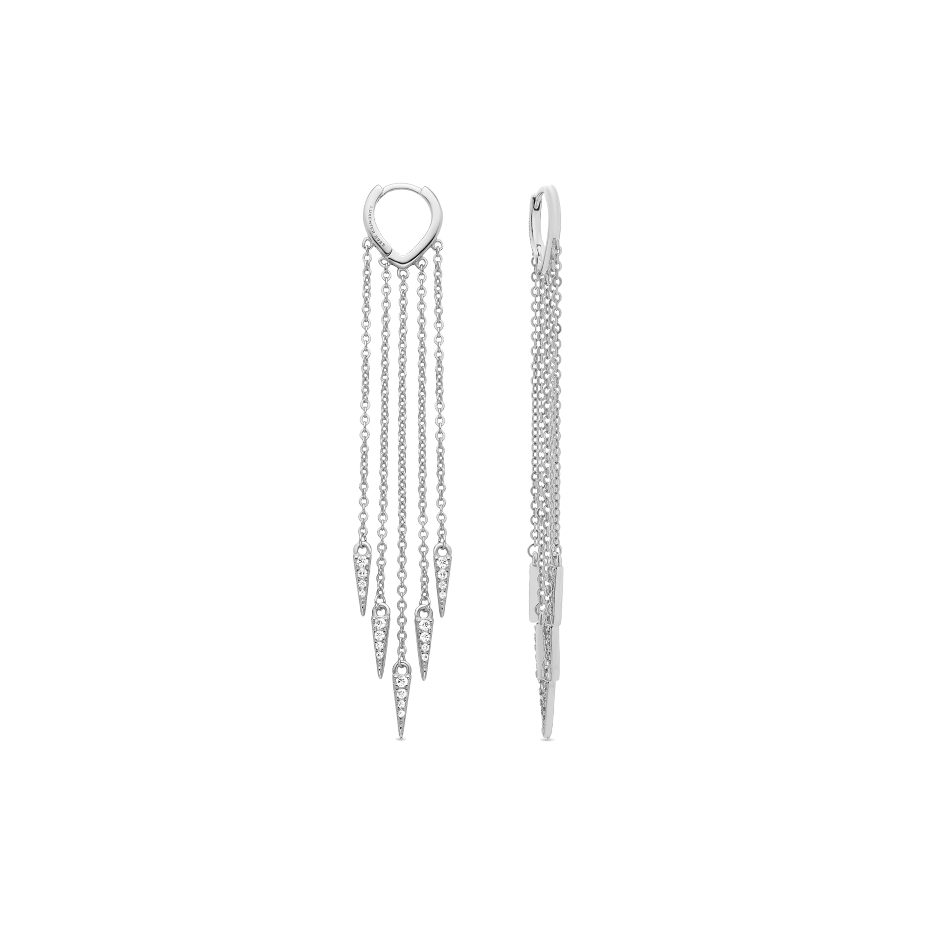 Ohrringe aus 925er Sterlingsilber mit funkelndem Zirkonia und Rhodium-Finish - Ryzal