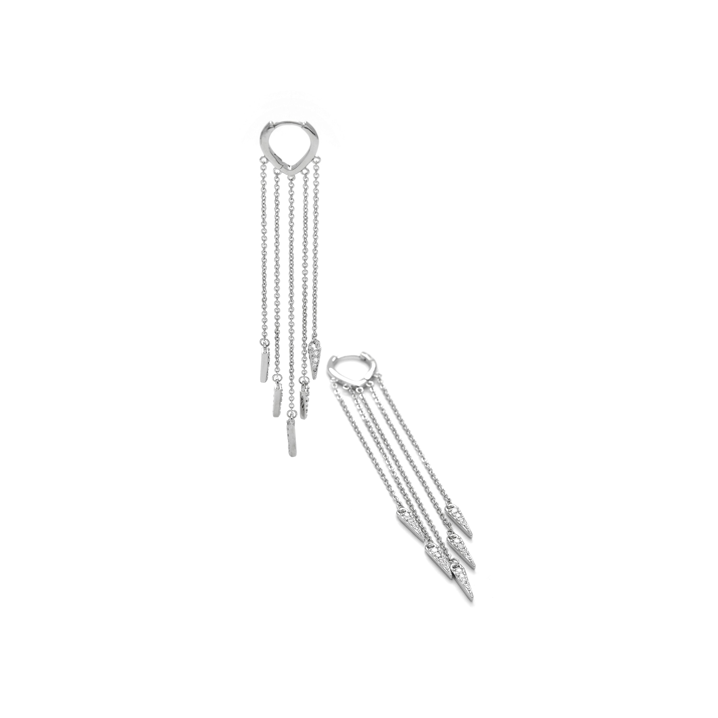 Ohrringe aus 925er Sterlingsilber mit funkelndem Zirkonia und Rhodium-Finish - Ryzal