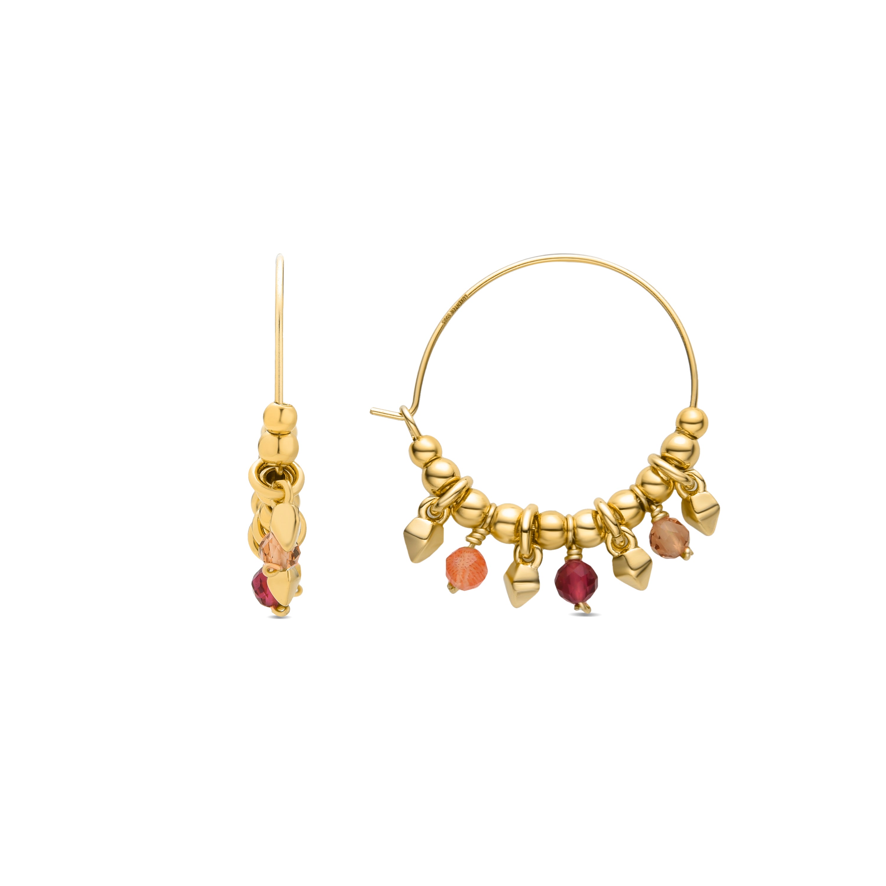 Orecchini in Argento Sterling 925 con Cristallo Multicolore finiti in oro giallo 18K - Akrul